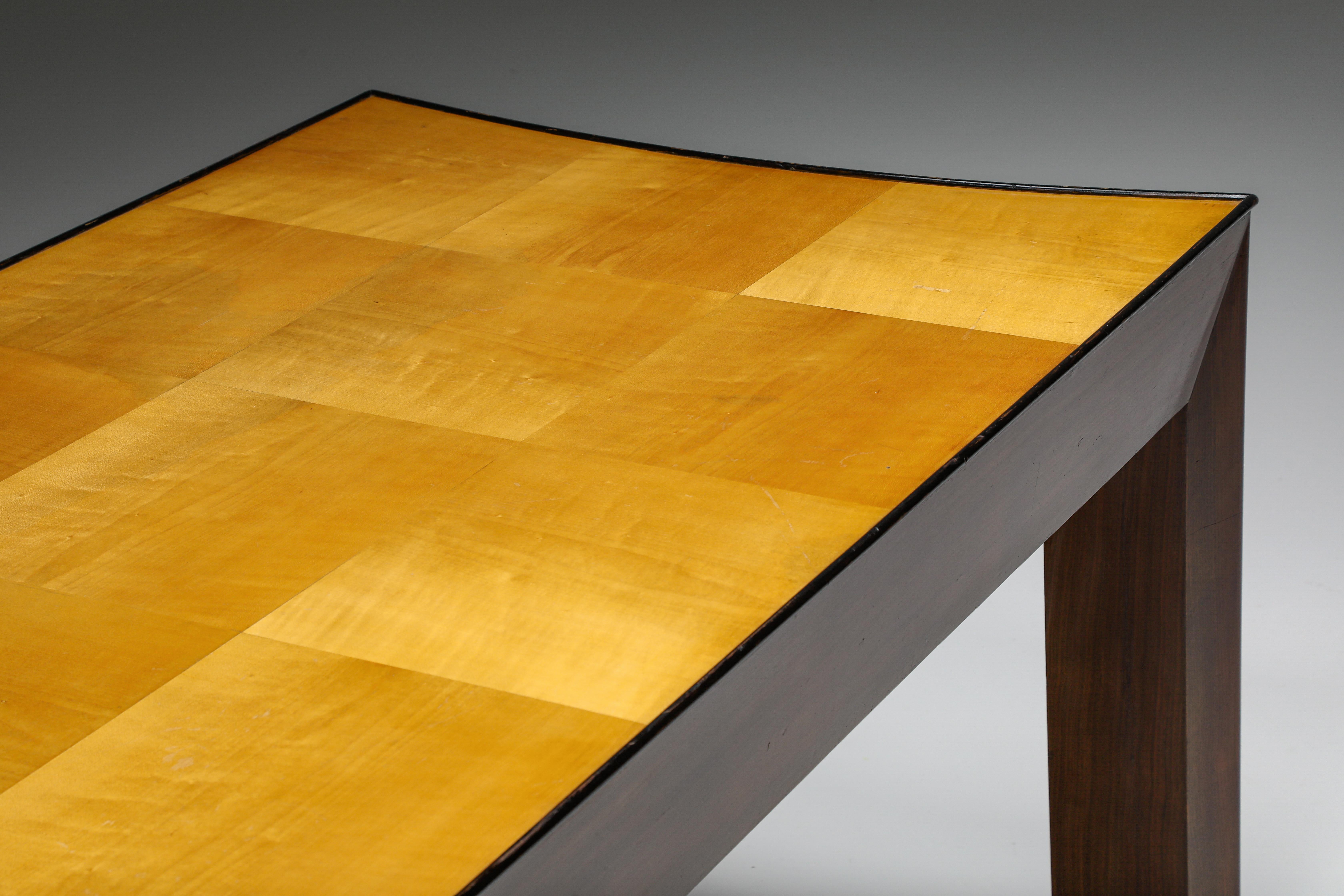 Art Deco Concave Dining Table, Italy, 1970s For Sale 3