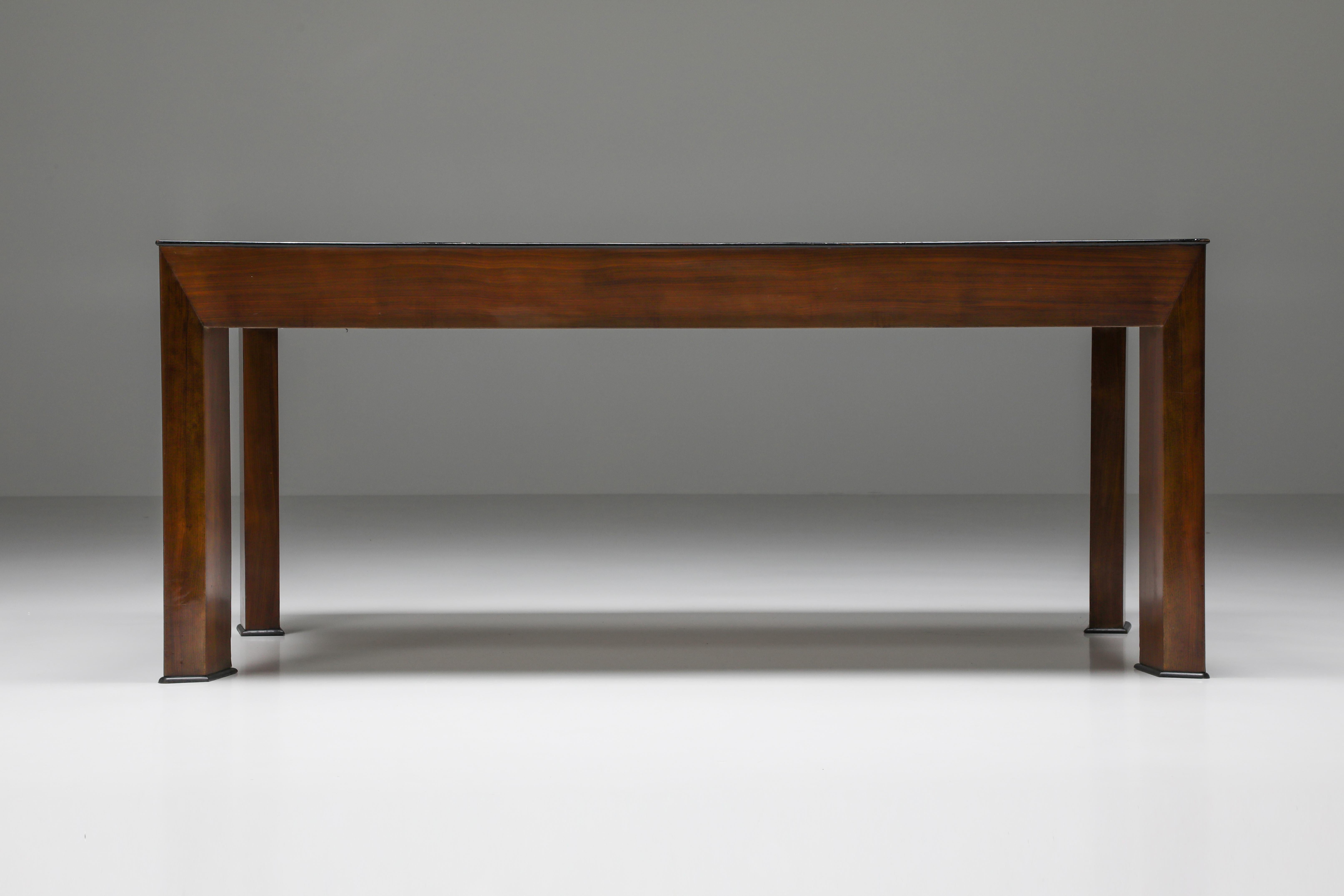 Late 20th Century Art Deco Concave Dining Table, Italy, 1970s For Sale