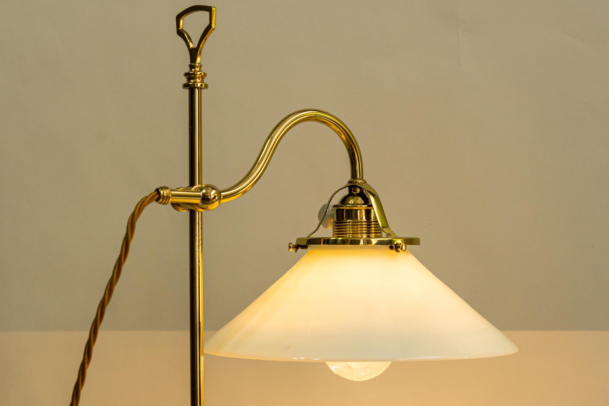 Art Deco Condor Lamp with White Glass Shade, Vienna, circa 1920s For Sale 11