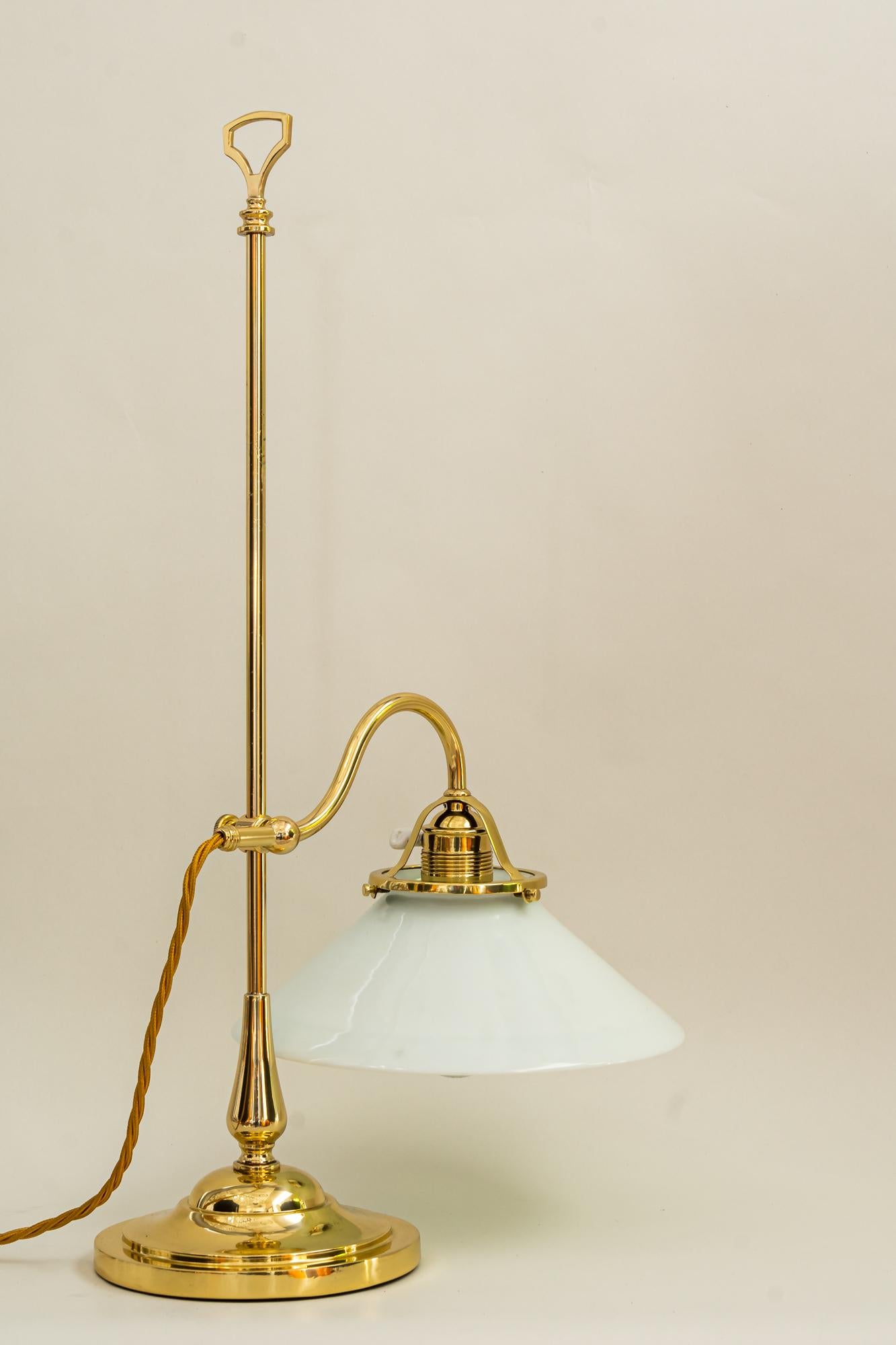 Austrian Art Deco Condor Lamp with White Glass Shade, Vienna, circa 1920s For Sale