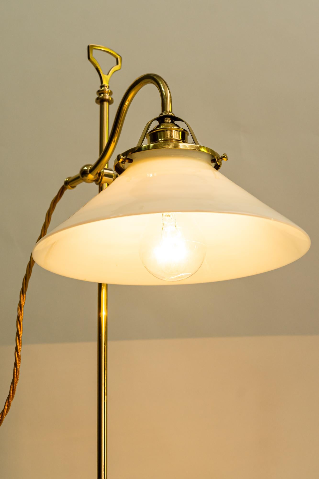 Art Deco Condor Lamp with White Glass Shade, Vienna, circa 1920s For Sale 1