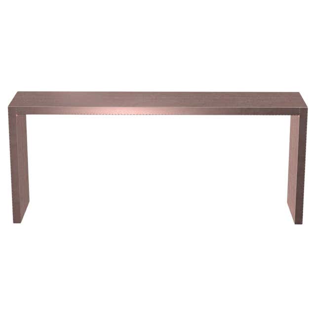 Art Deco Conference Tables Rectangular Console in Smooth White Bronze ...
