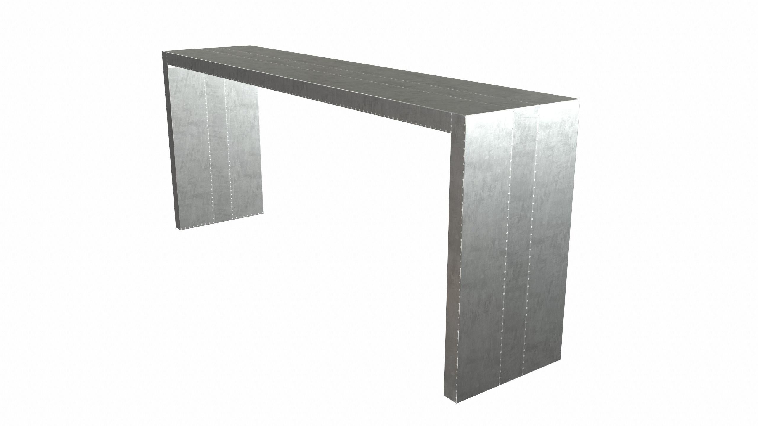 Art Deco Conference Tables Rectangular Console in Smooth White Bronze (Metall) im Angebot
