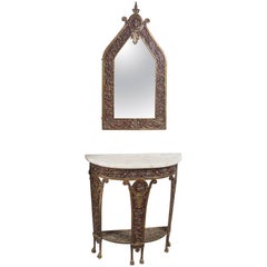 Art Deco Console and Matching Mirror