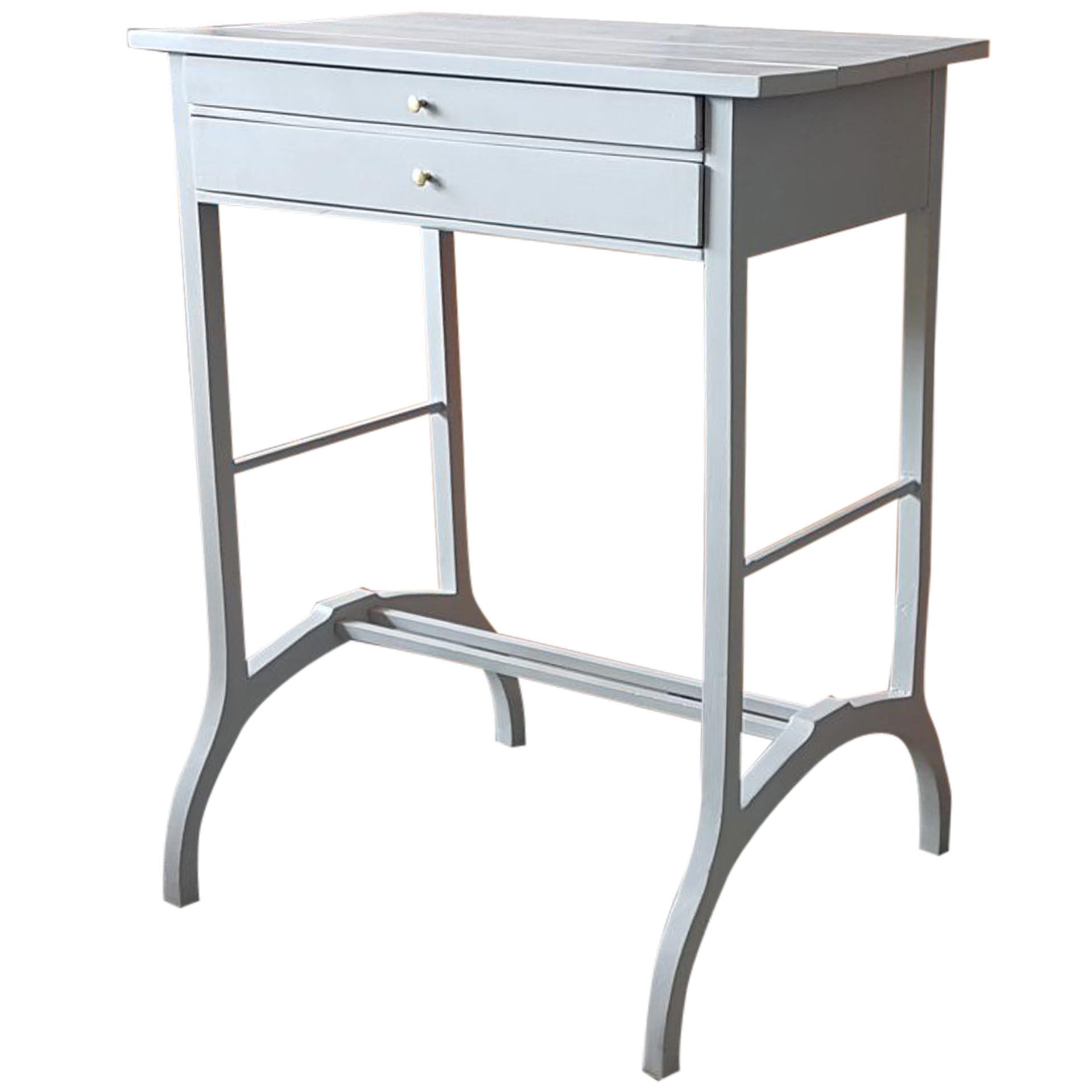 Art Deco Console / Dressing Table from Poland Refinished in Light Grey, 1930s