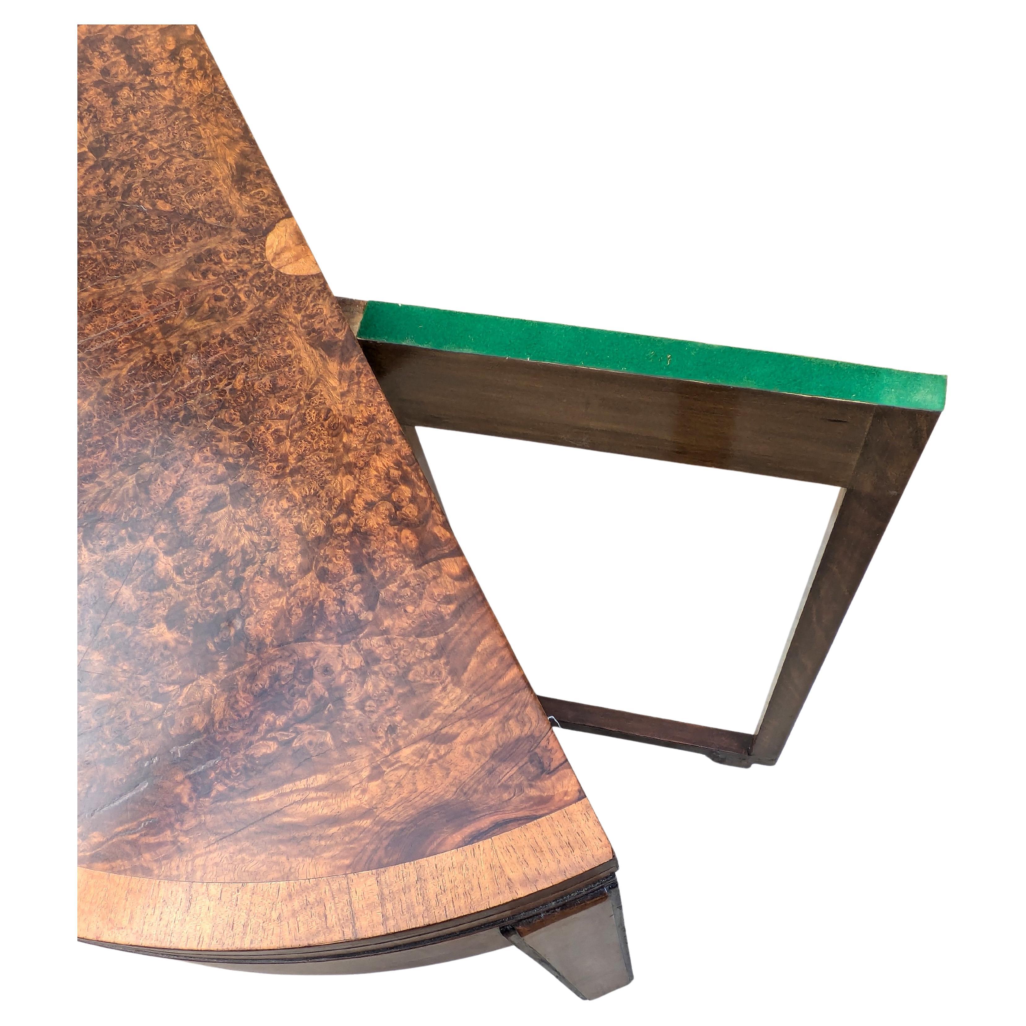 Art Deco Console Folding Games, Card Table , Walnut, English, c1930 en Bueno estado para la venta en Devon, England