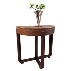 Art Deco Console Folding Games, Card Table , Walnut, English, c1930