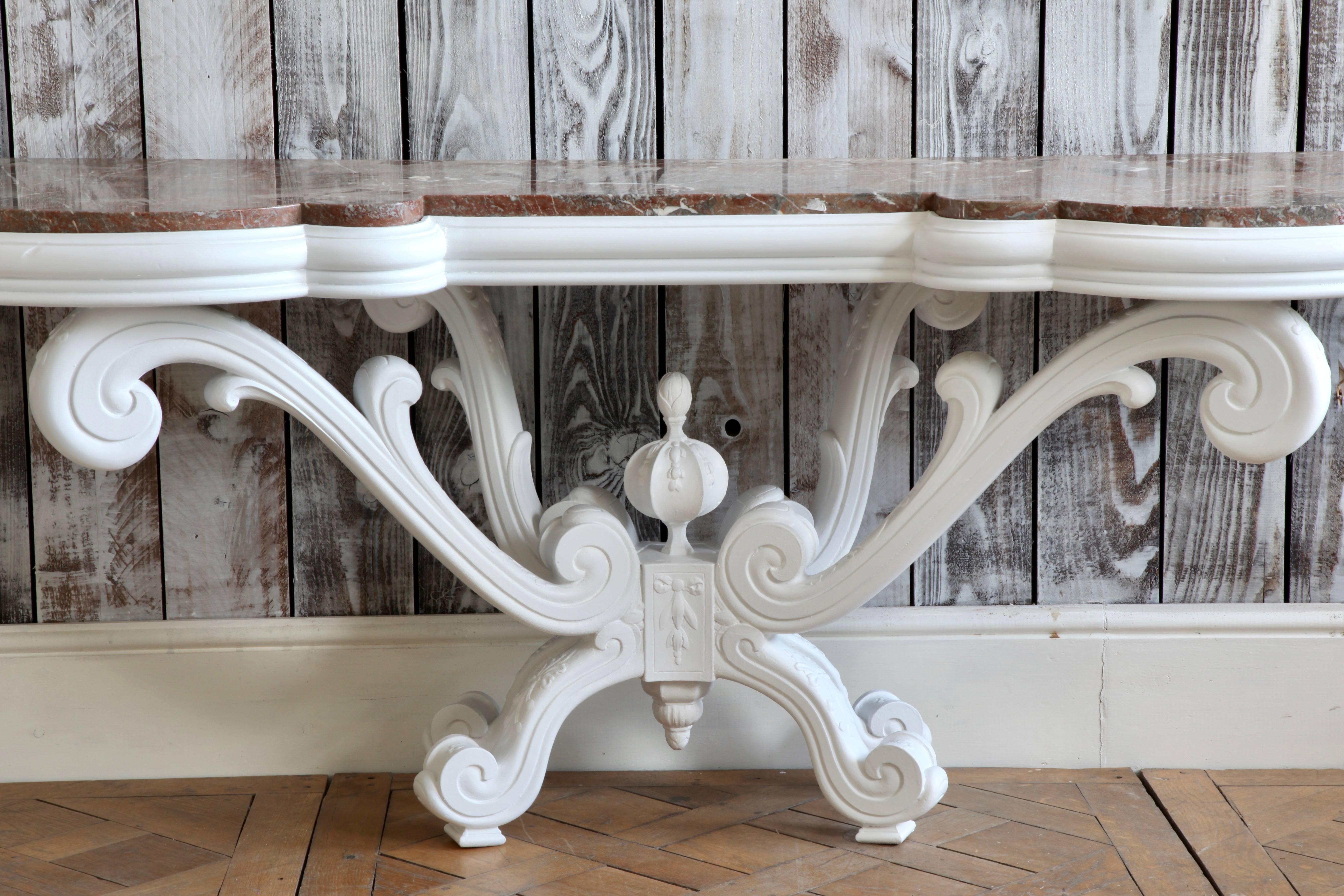 Hand-Carved Art Deco Console