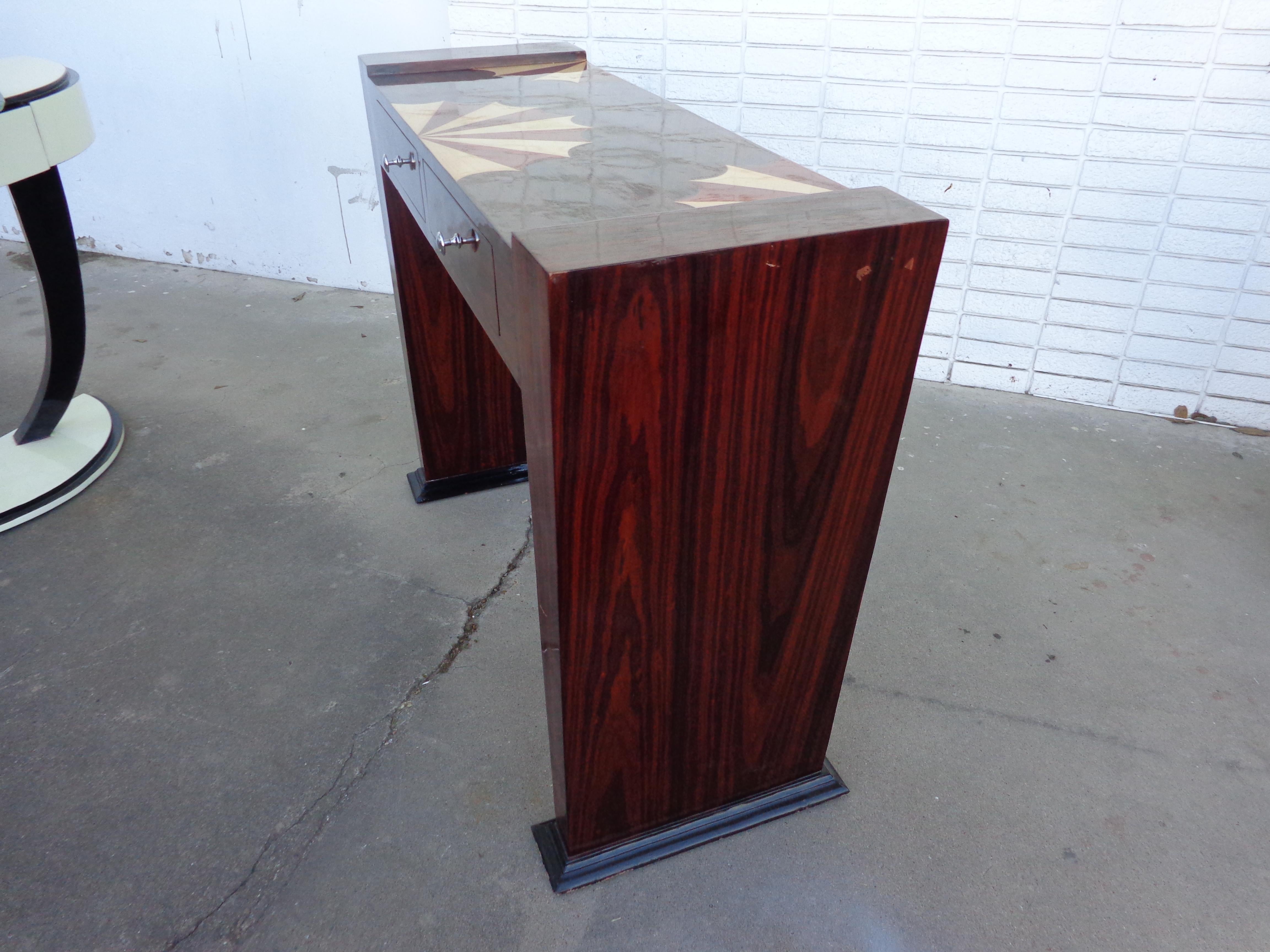 Marquetry Art Deco Console