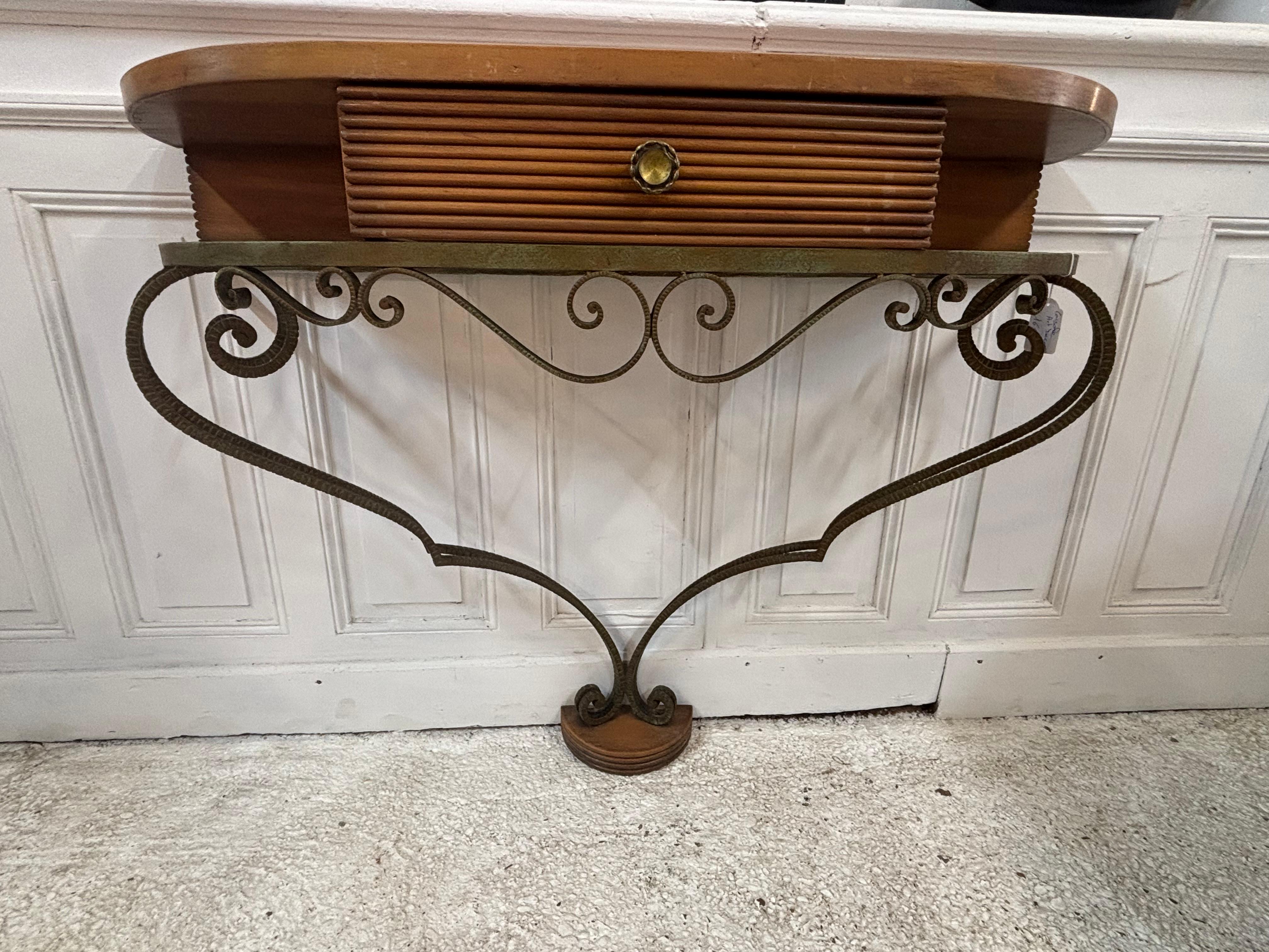Metal Art Deco Console , France 1940’s For Sale