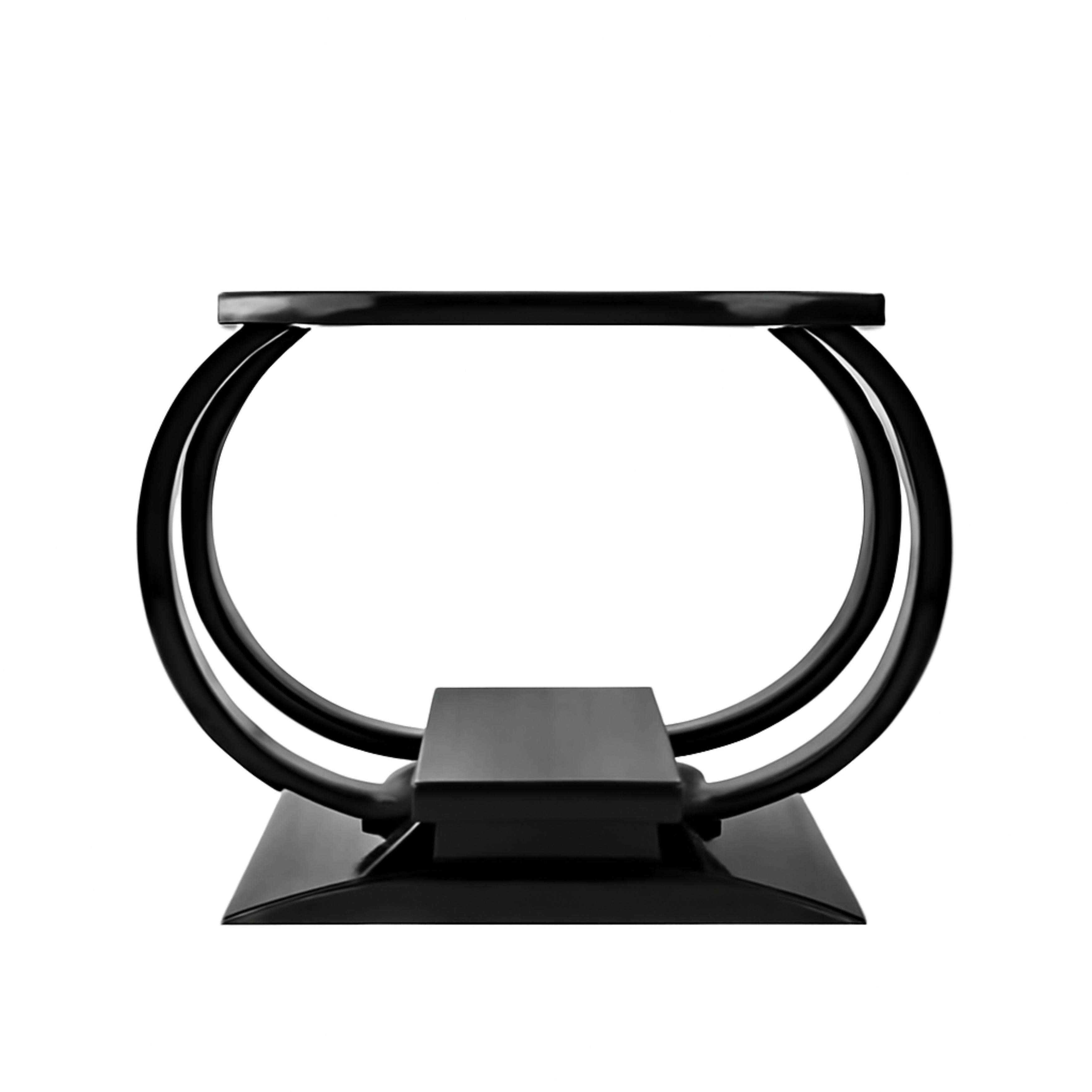 Art Deco Console Hall Black Lacquer Table, 20th Century For Sale 3