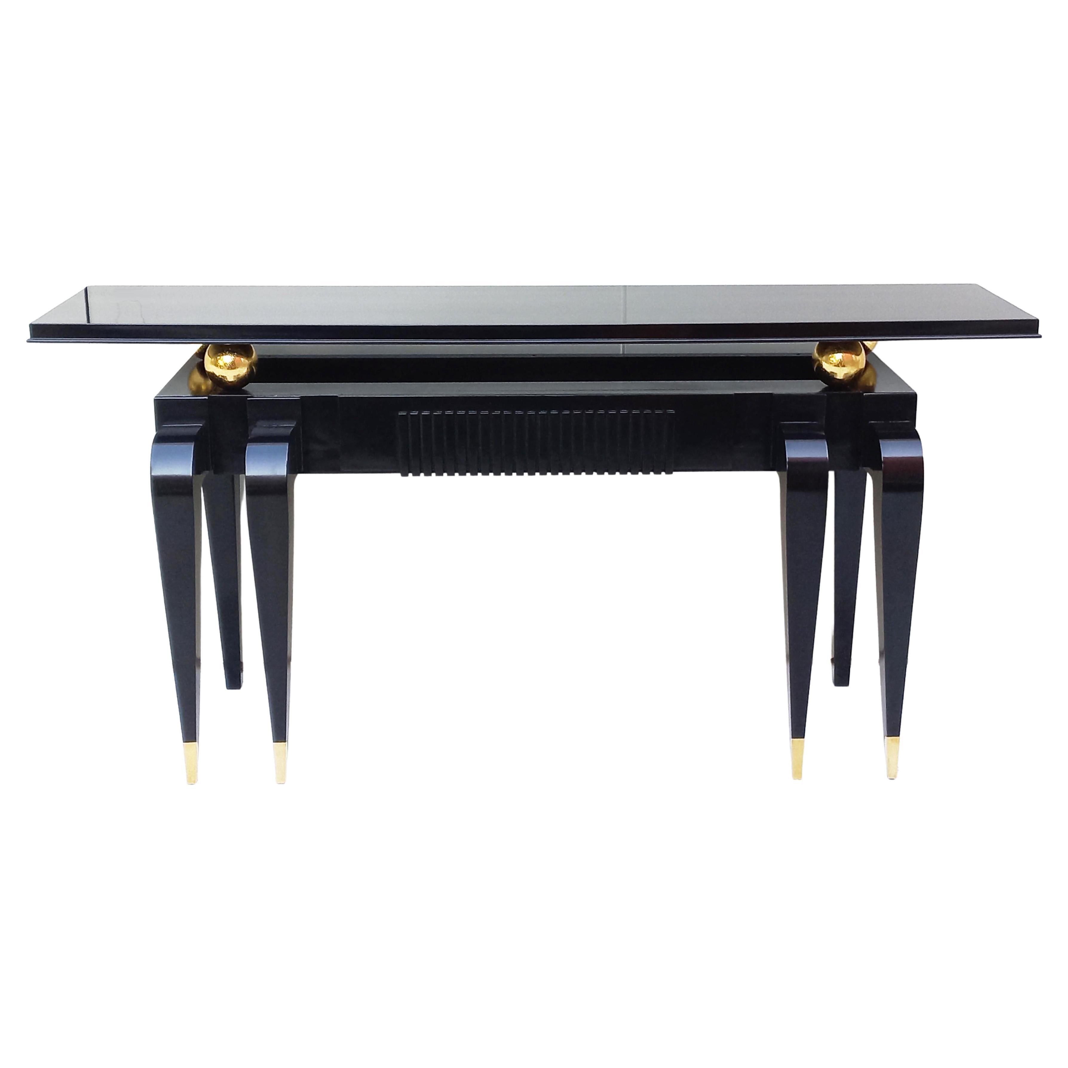 Art Déco Console in Black For Sale