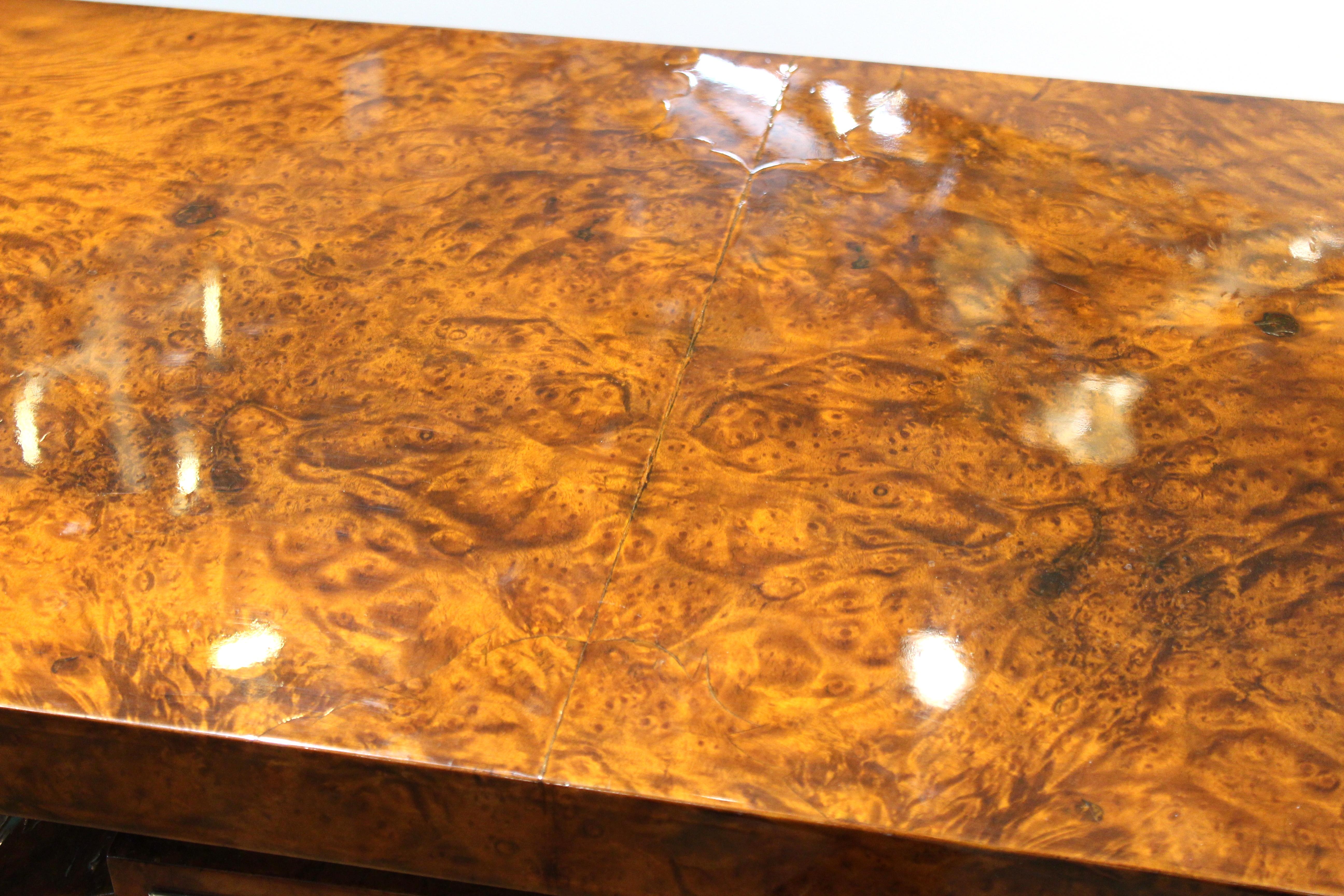 Art Deco Style Console in Burl Wood Veneer 10