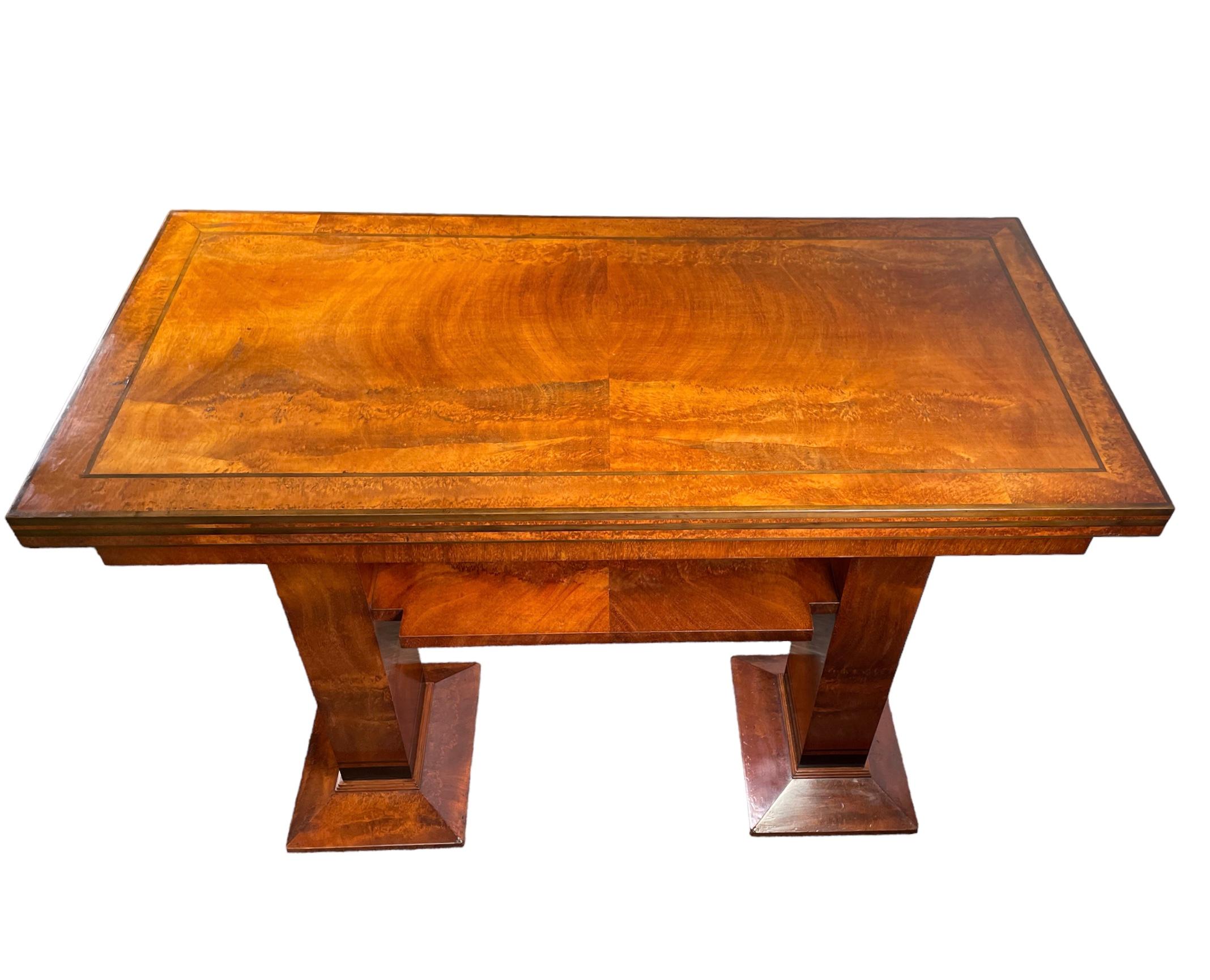 Mahogany Art Deco Console Serving Table by Charles A. Richter for Bath Cabinet Makers For Sale