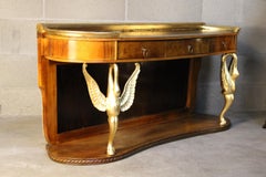 Art Deco Console Table Circa 1930 Italy, console table with carved birds