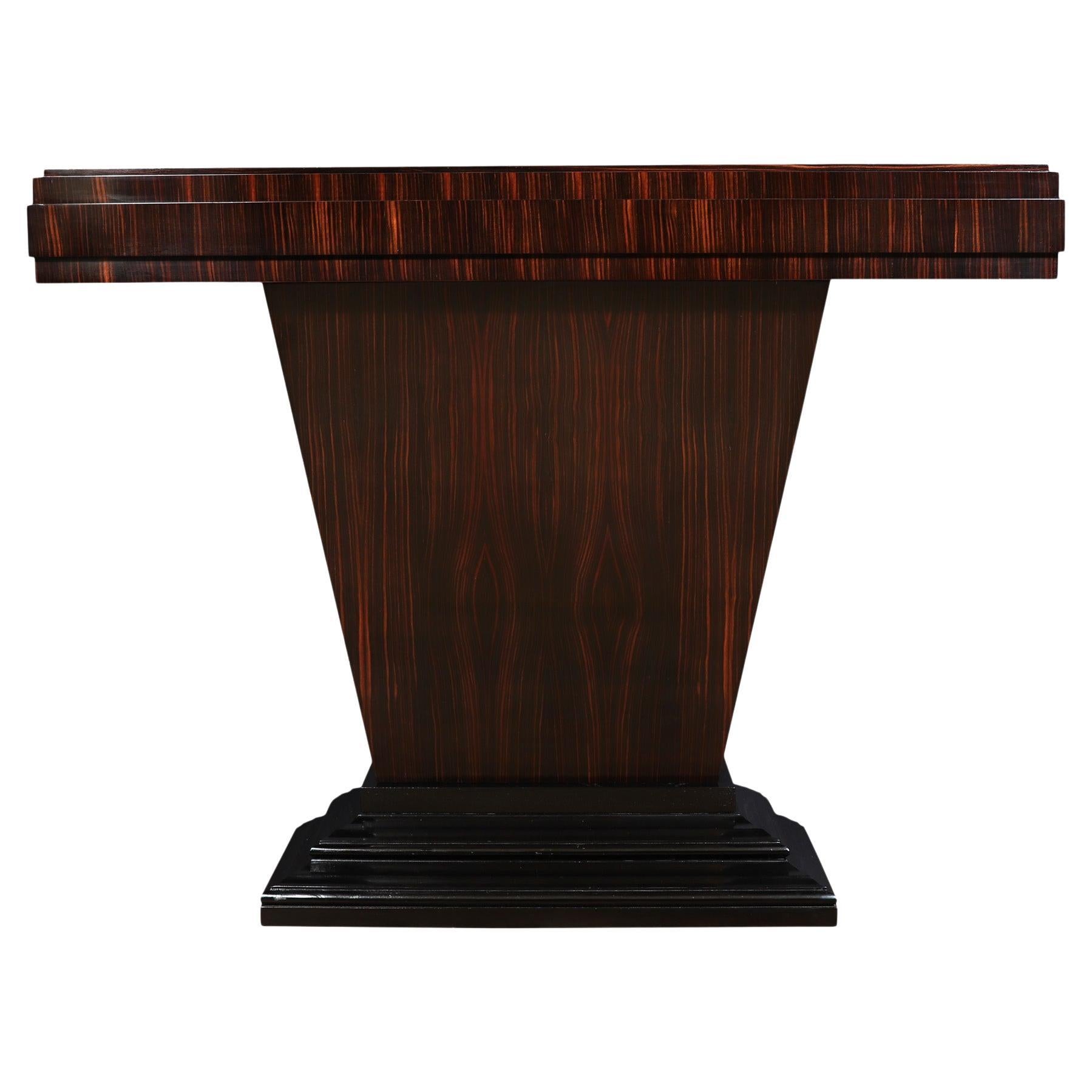 Art Deco Console Table in Macassar Ebony by Thomas London For Sale