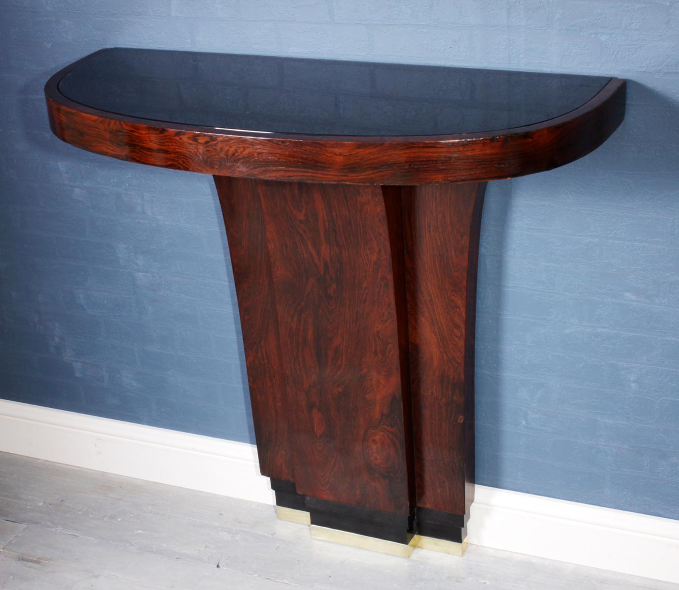Art Deco Console Table in Rosewood at 1stDibs | art deco hall table