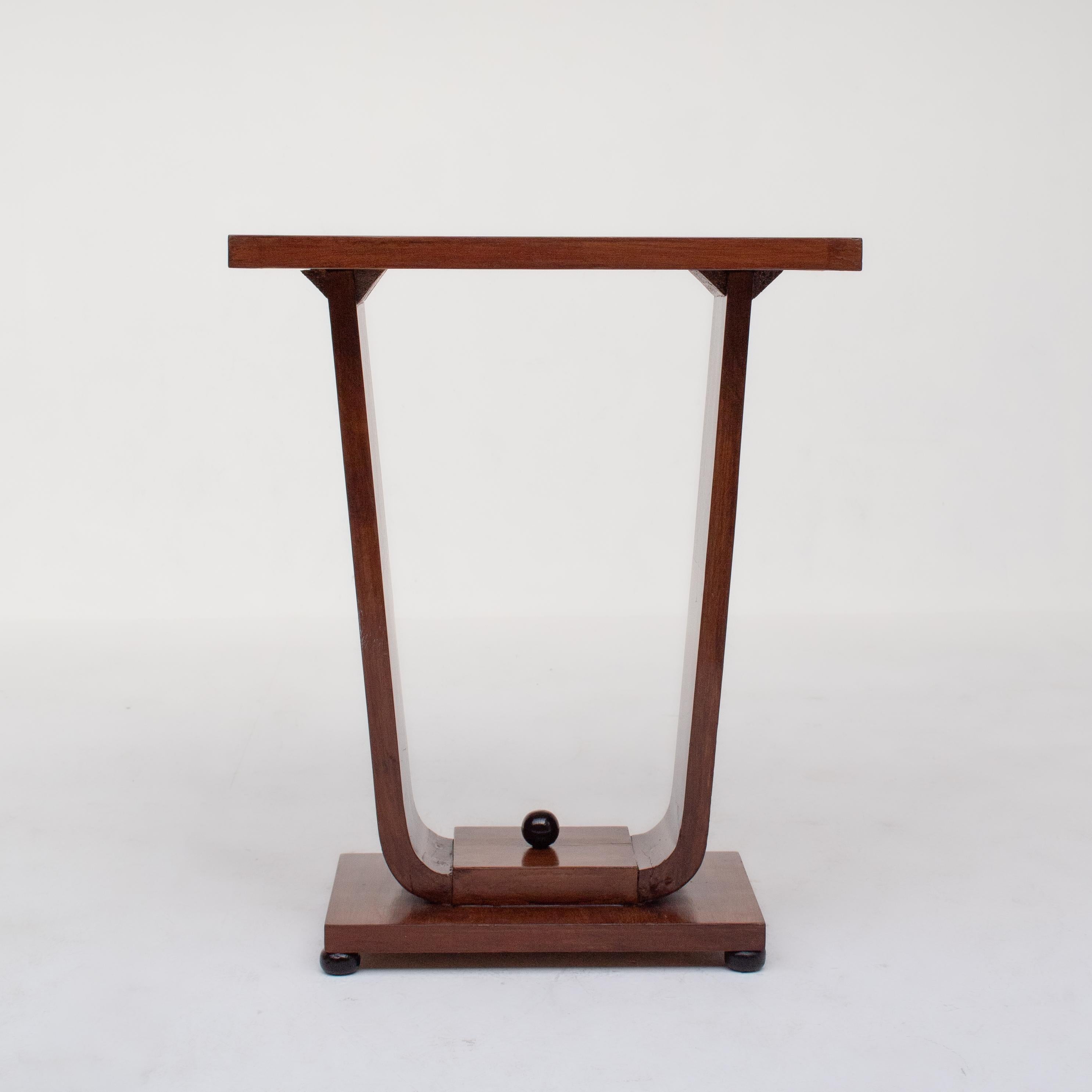 Wood Art Deco Console Table in Walnut For Sale