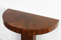 Art Deco Console Table in Walnut Veneer, France 1920s