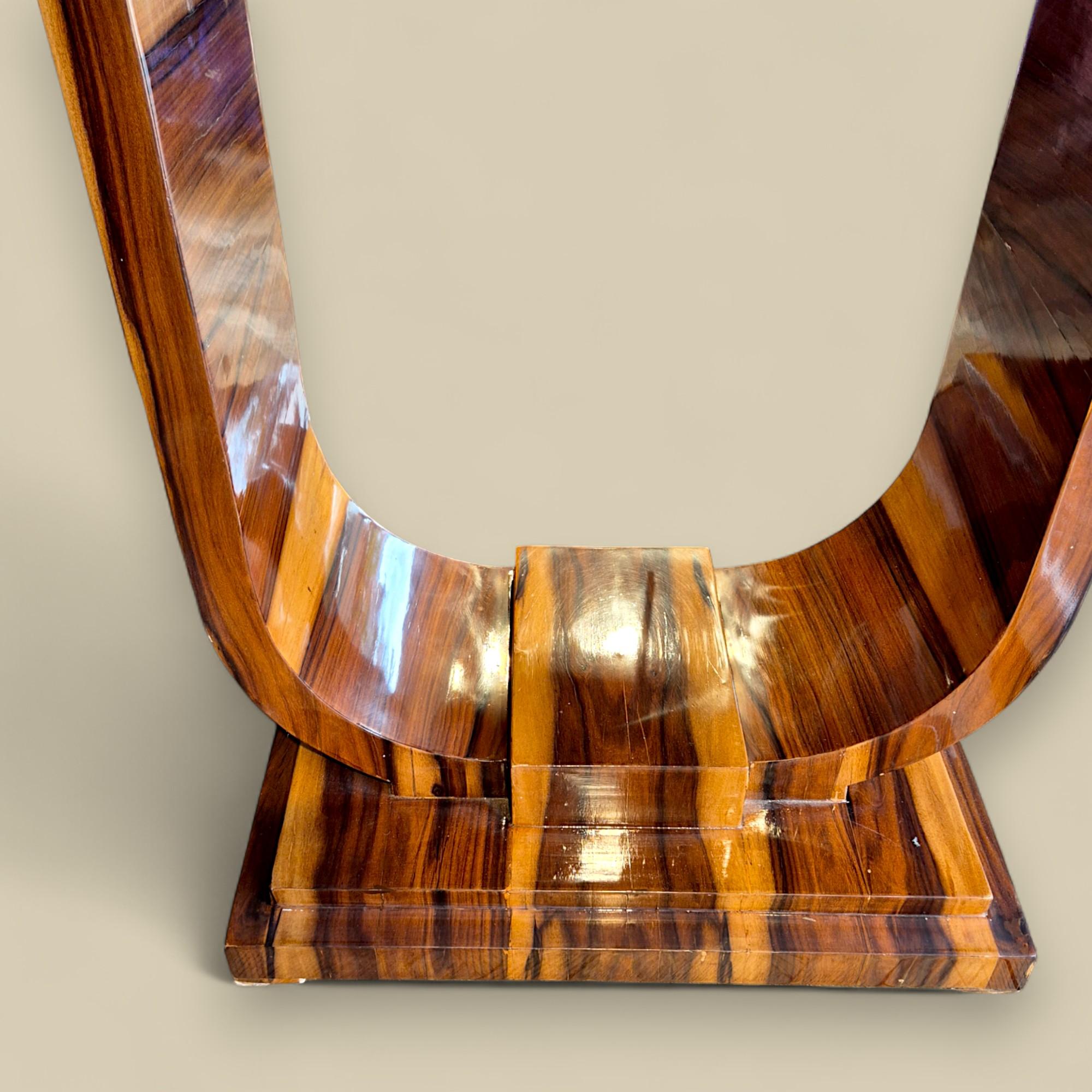 Wood Art Deco Console Table in wood, France, 20th Century For Sale