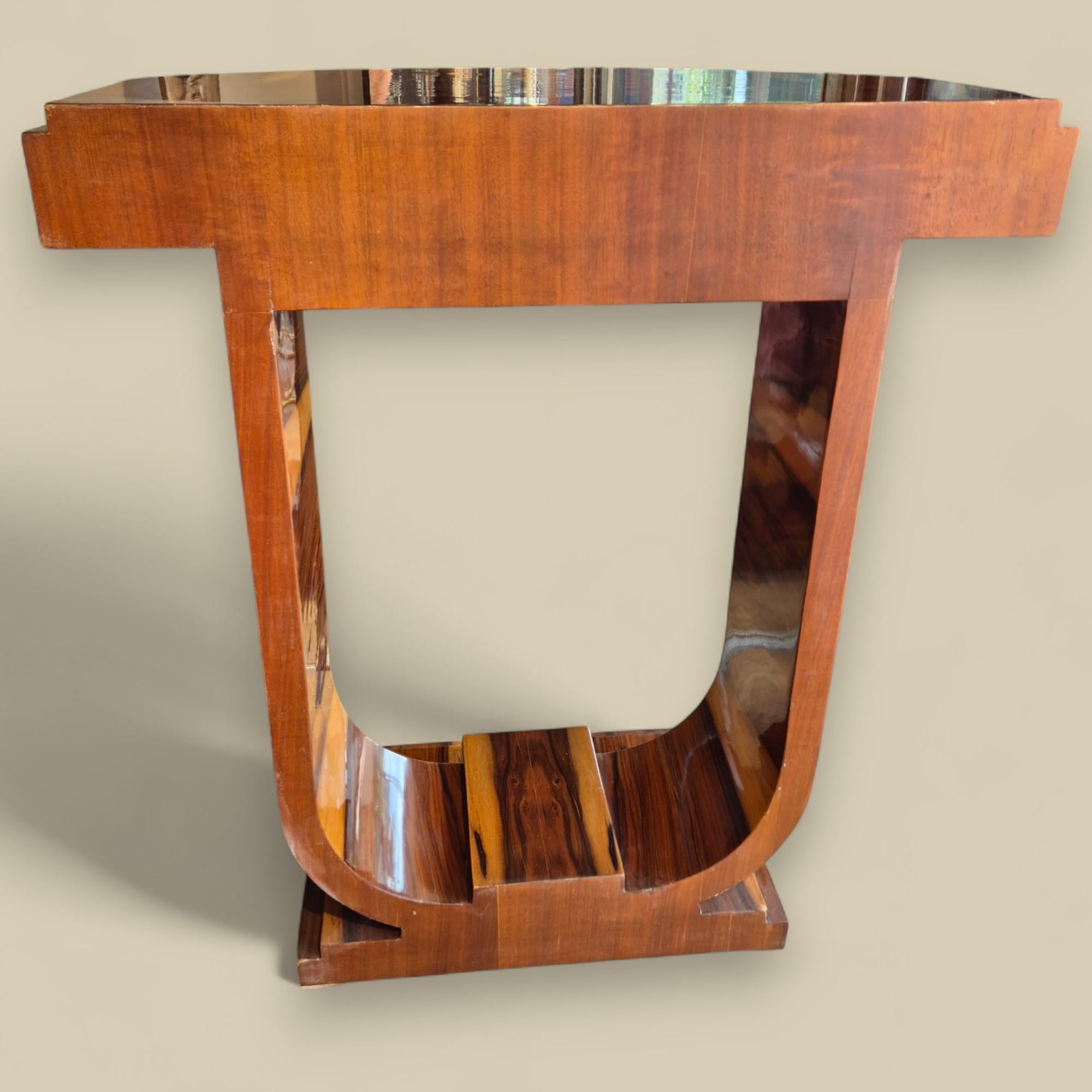Art Deco Console Table in wood, France, 20th Century For Sale 4