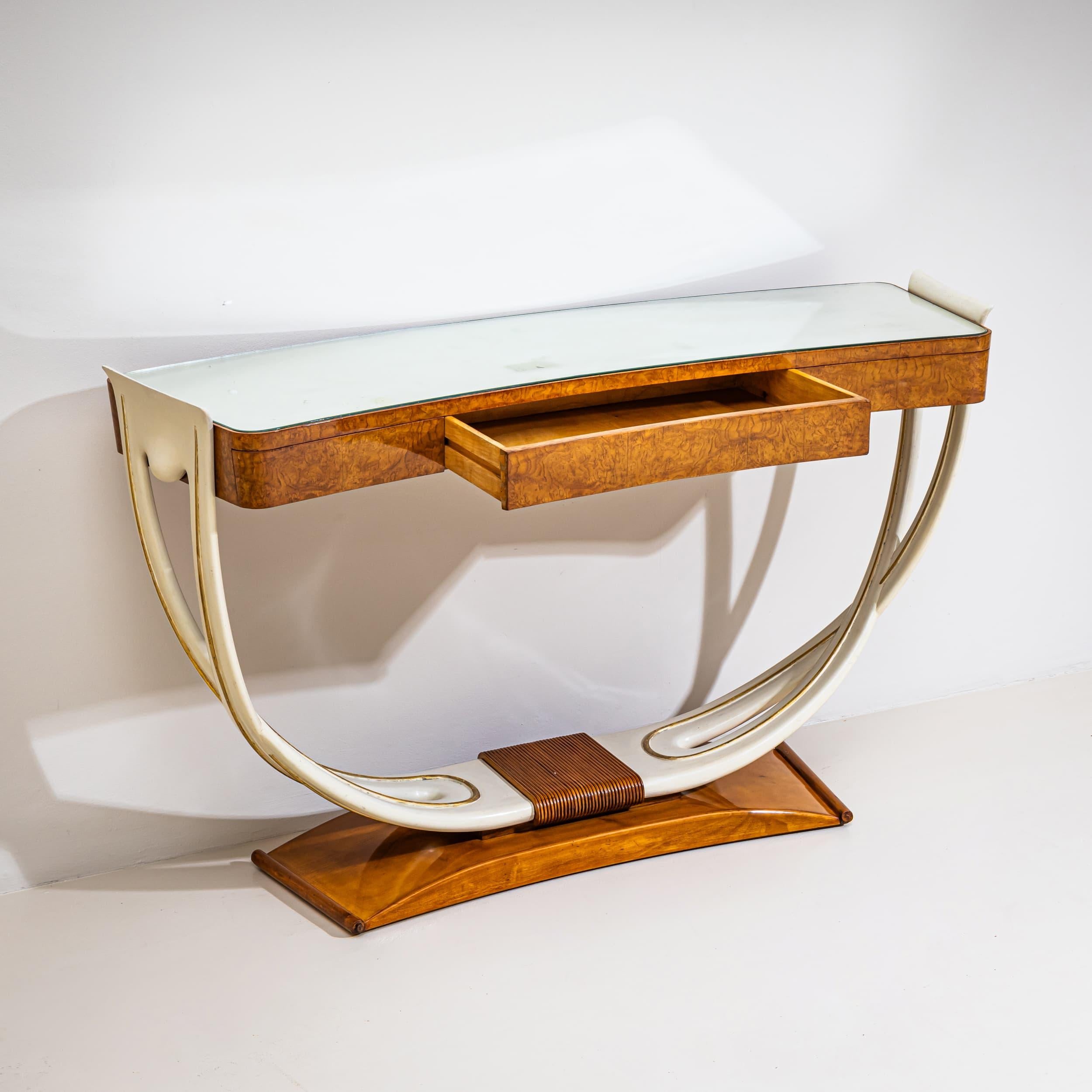Mirror Art Deco Console Table, Italy For Sale