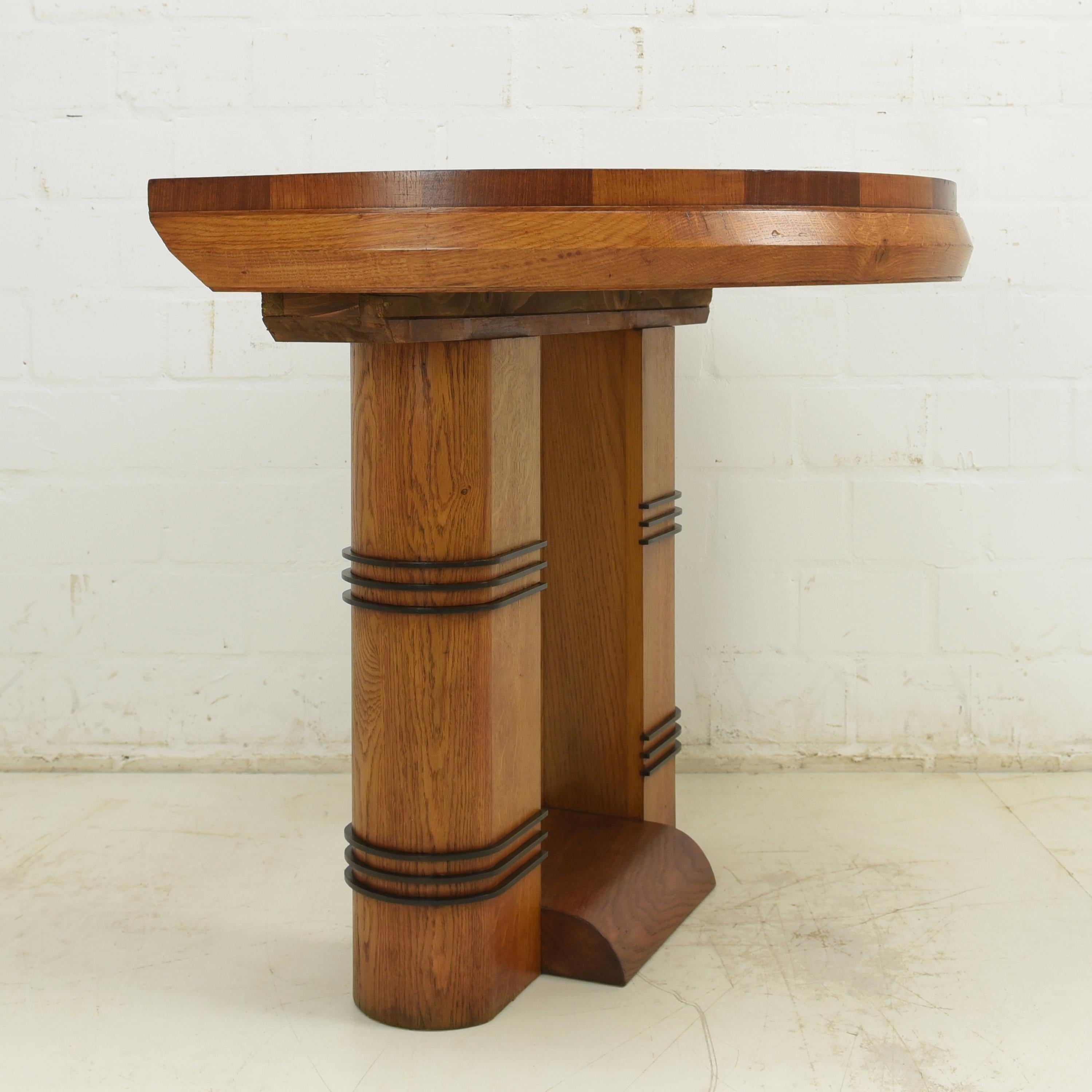 Art Deco Console Table / Wall Table in Oak Mahogany 2/2, 1930 For Sale 6