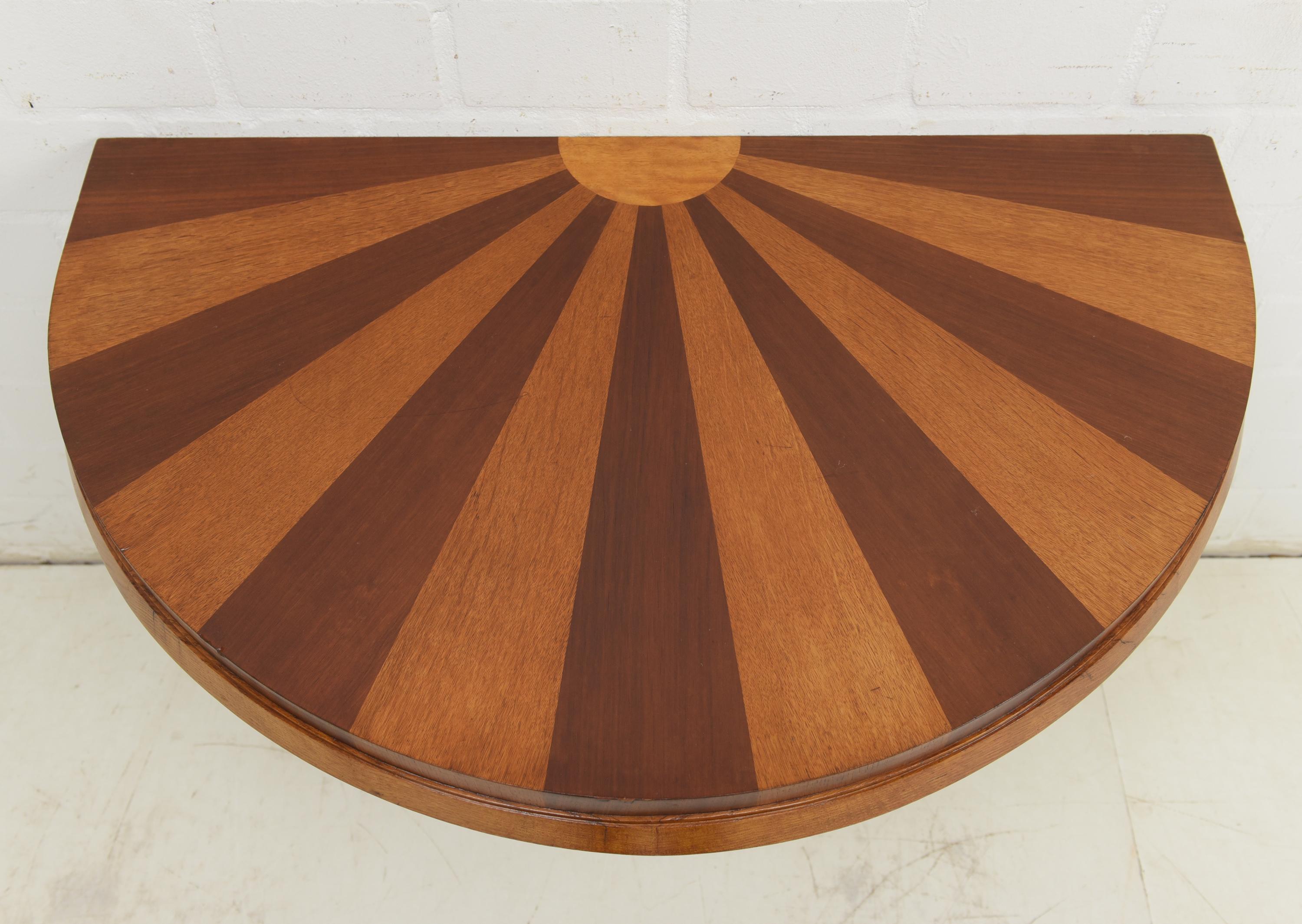 Art Deco Console Table / Wall Table in Oak Mahogany 2/2, 1930 In Good Condition For Sale In Lüdinghausen, DE