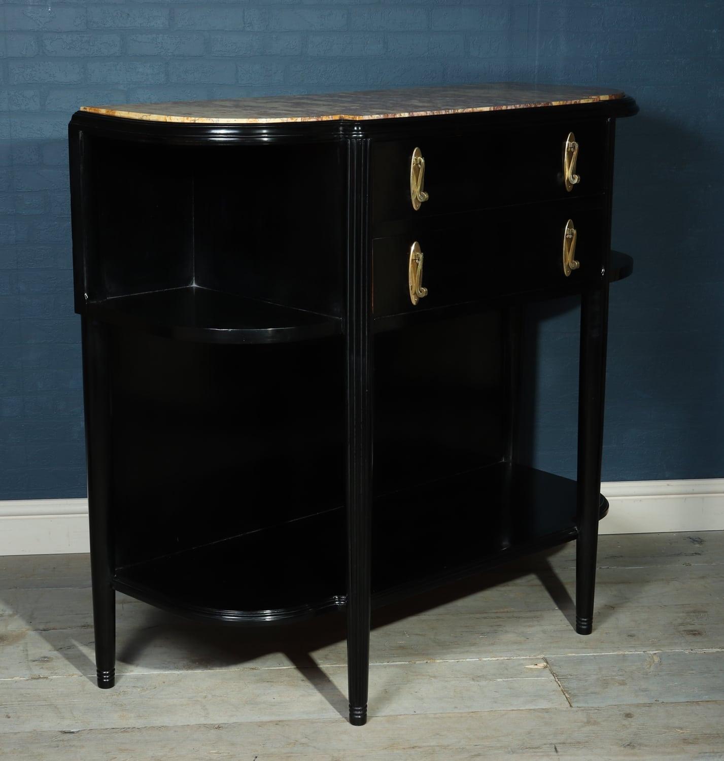 Art Deco Console Table with Marble Top For Sale 4