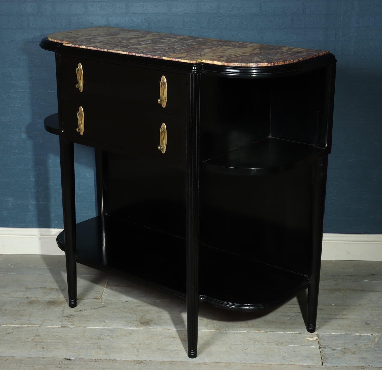 Art Deco Console Table with Marble Top For Sale 5