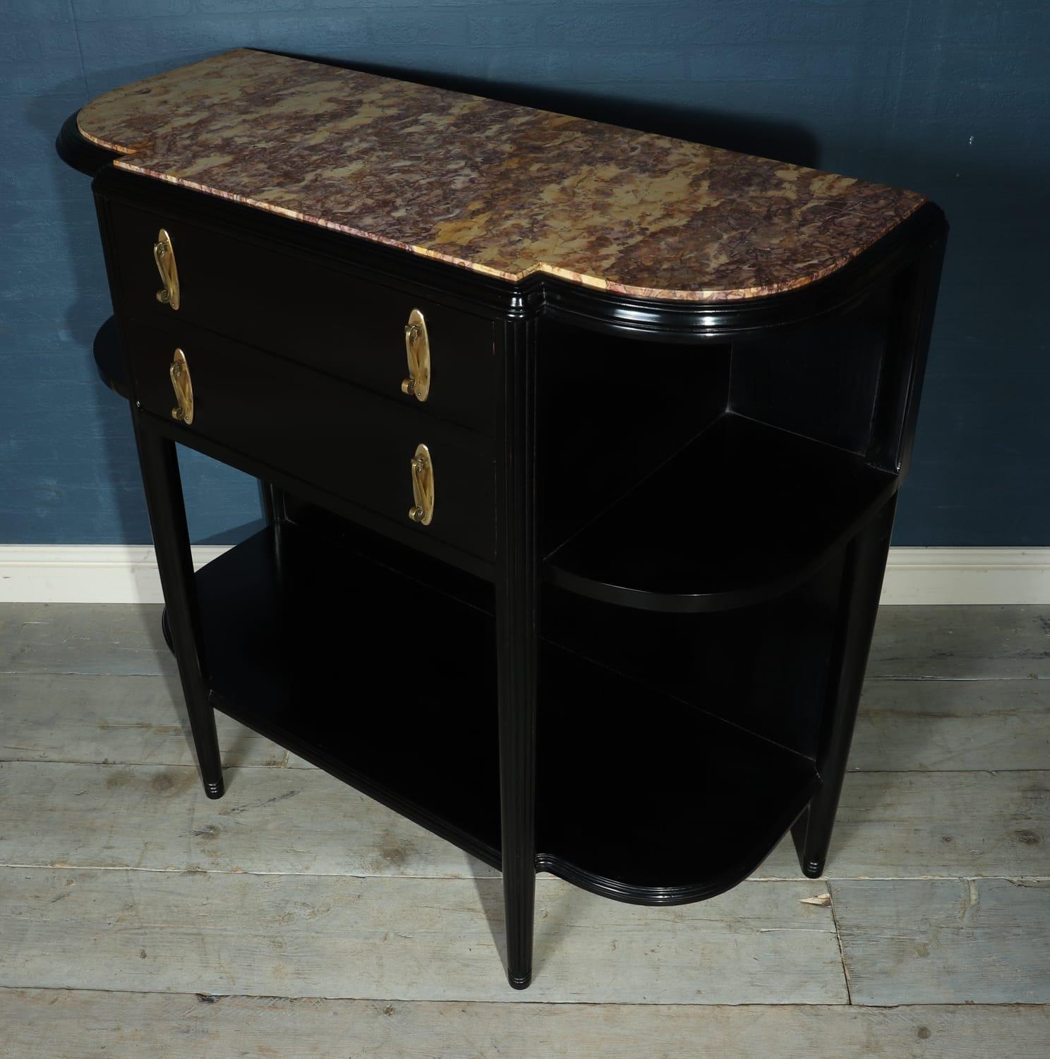 Art Deco Console Table with Marble Top For Sale 6