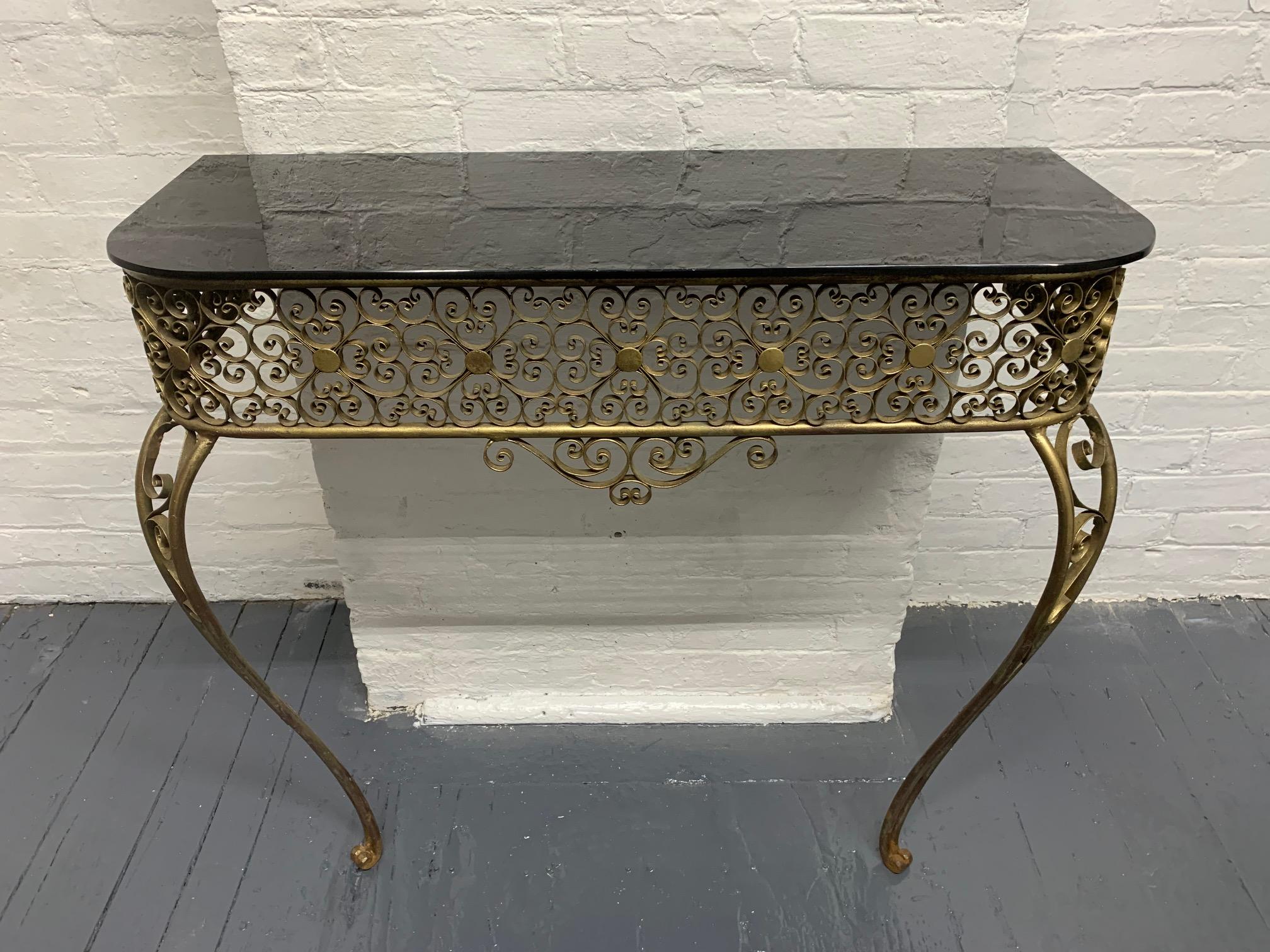 front entrance console table decor with mirror
