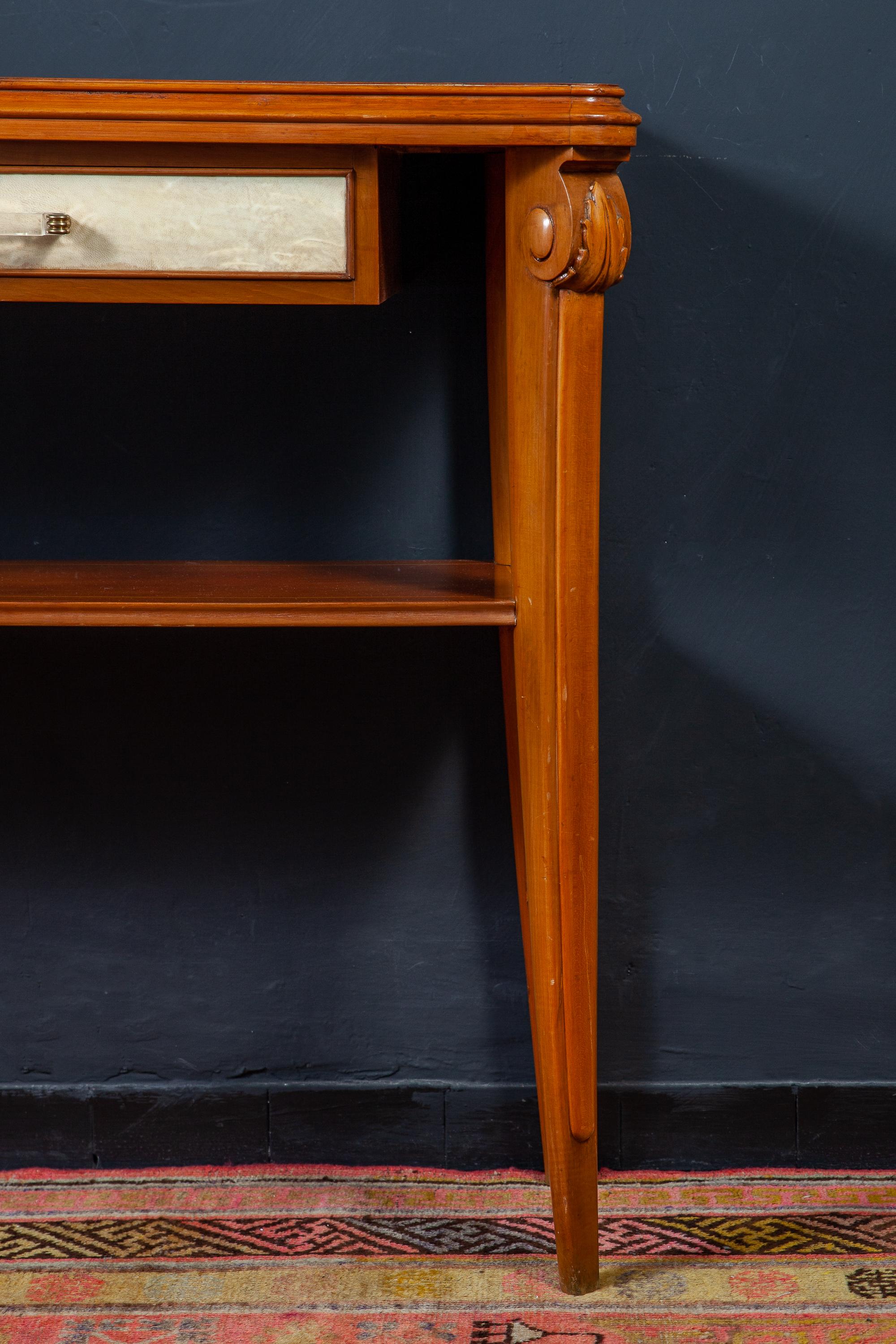 Mid-20th Century Art Deco Console Table with Pergamino Insert by Osvaldo Borsani, Italy, 1940