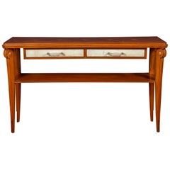 Art Deco Console Table with Pergamino Insert by Osvaldo Borsani, Italy, 1940