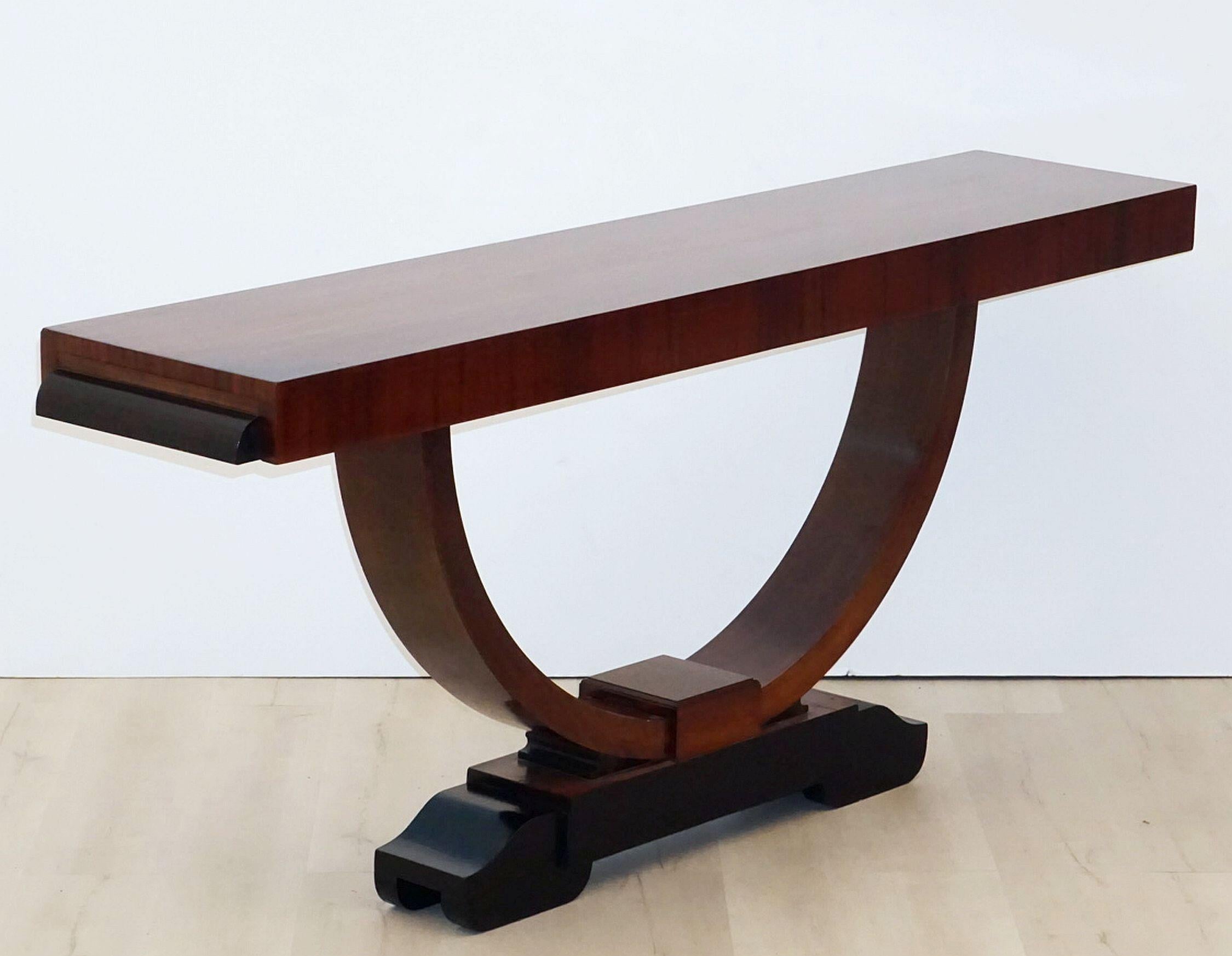 Art Deco Console Table of Mahogany from England In Good Condition In Austin, TX