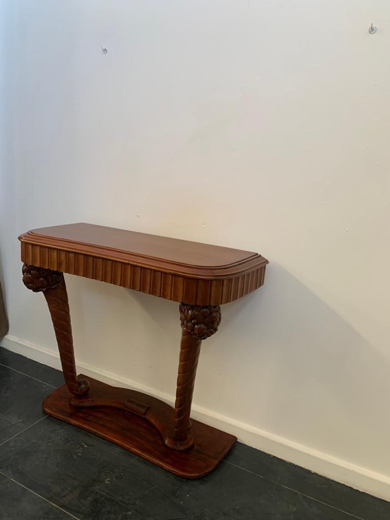 Art Dèco Console with Conucopia -Shaped Pilasters, 1930s, Set of 2 For Sale 11