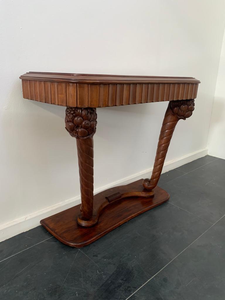 Art Dèco Console with Conucopia -Shaped Pilasters, 1930s, Set of 2 For Sale 3