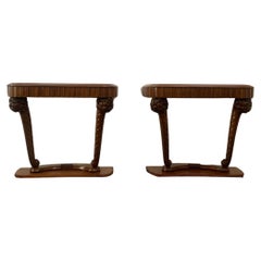 Art Dèco Console with Conucopia -Shaped Pilasters, 1930s, Set of 2