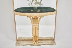 Art Deco Console with Etched Mirror Depicting Diana the Huntress