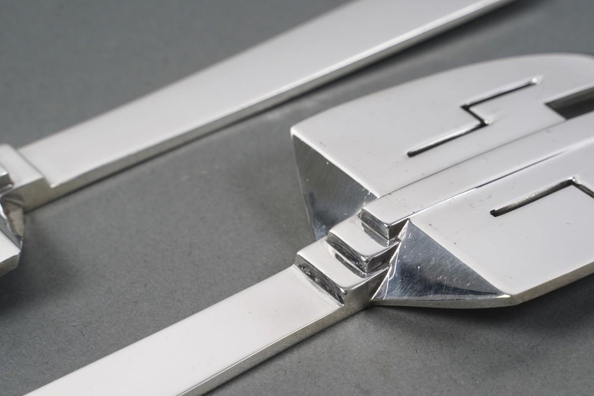 French Art deco construtivist fish service cutlery circa 1930