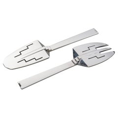 Art deco construtivist fish service cutlery circa 1930