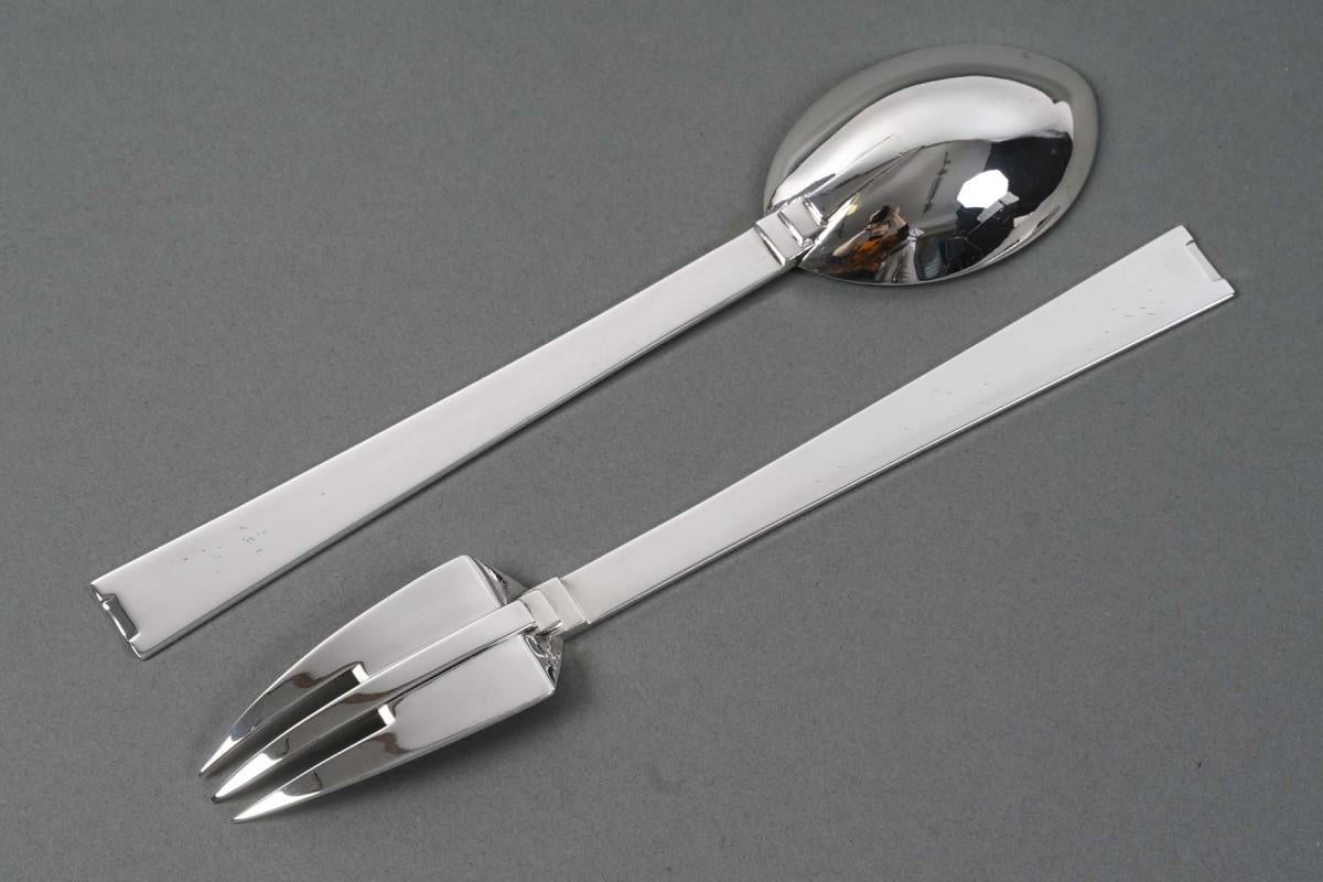 Art deco construtivist-shaped service cutlery circa 1930 2