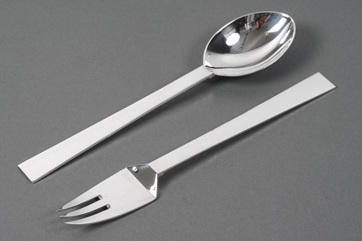 Art deco construtivist-shaped service cutlery circa 1930 3