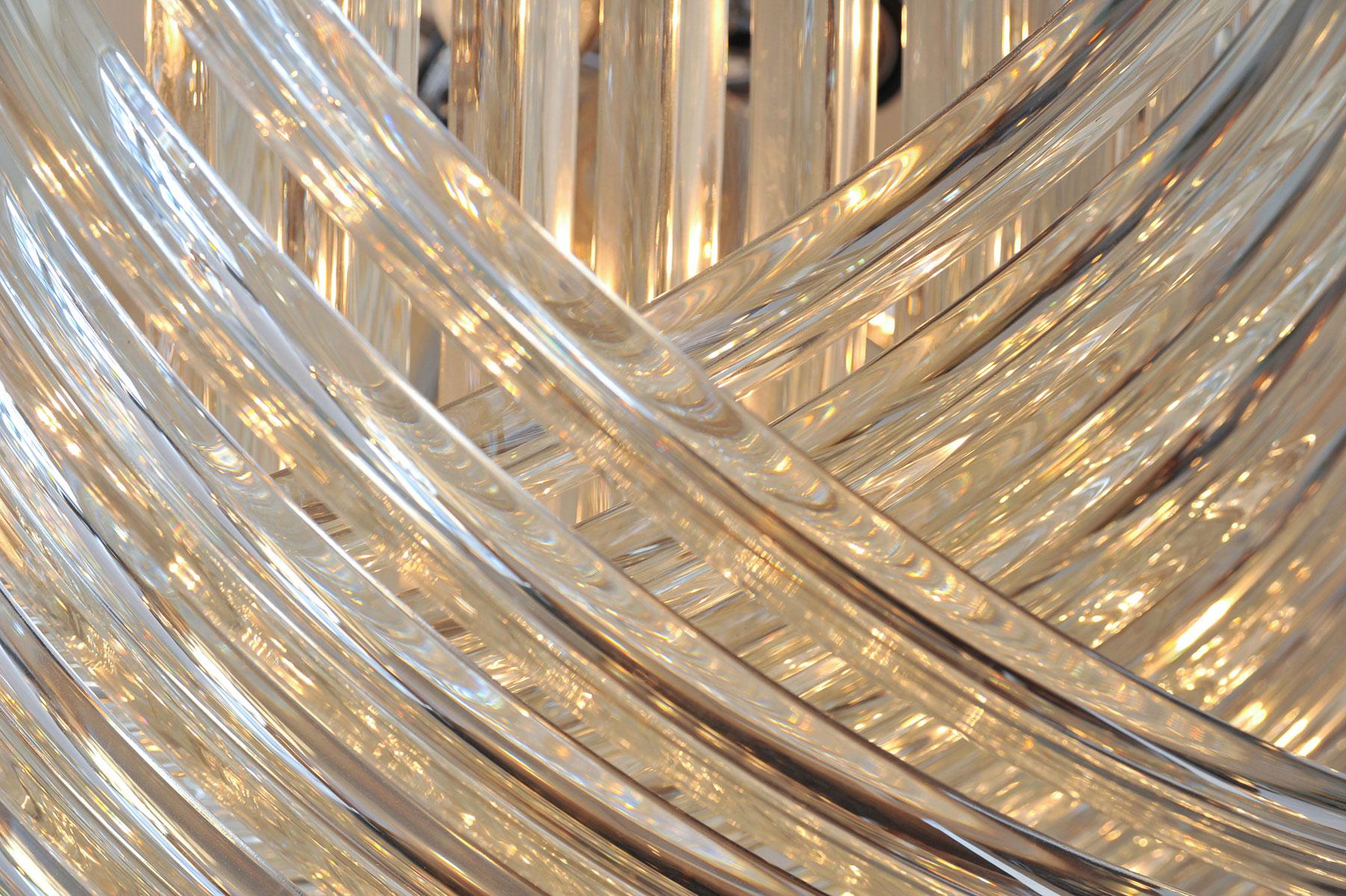 XXI secolo e contemporaneo Lampadario Art Deco contemporaneo in cristallo di Murano in vendita