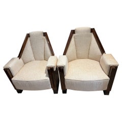 Art Deco Continental Armchair in Walnut