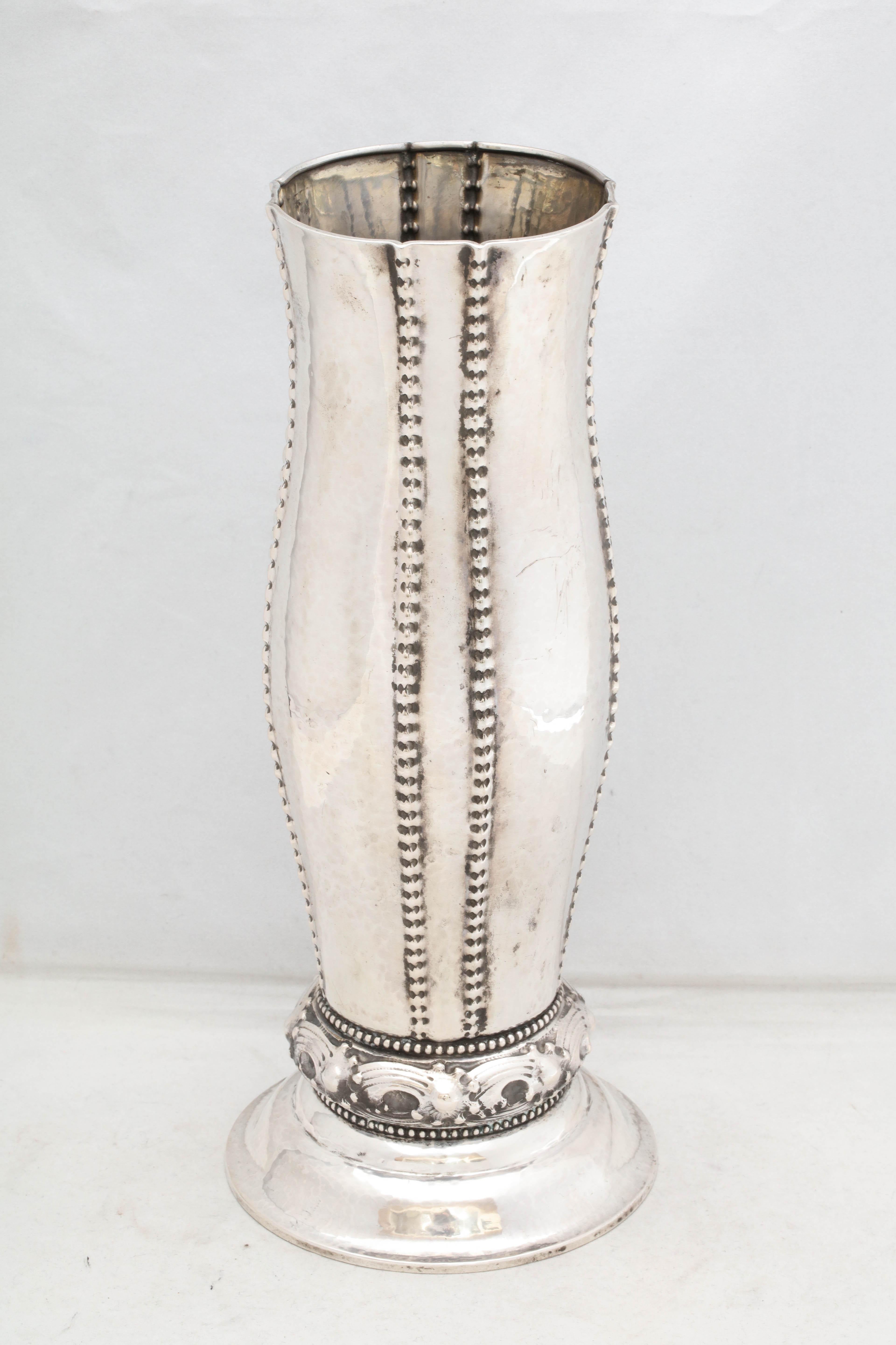 Early 20th Century Art Deco Continental Silver (.830) Vase by David Andersen