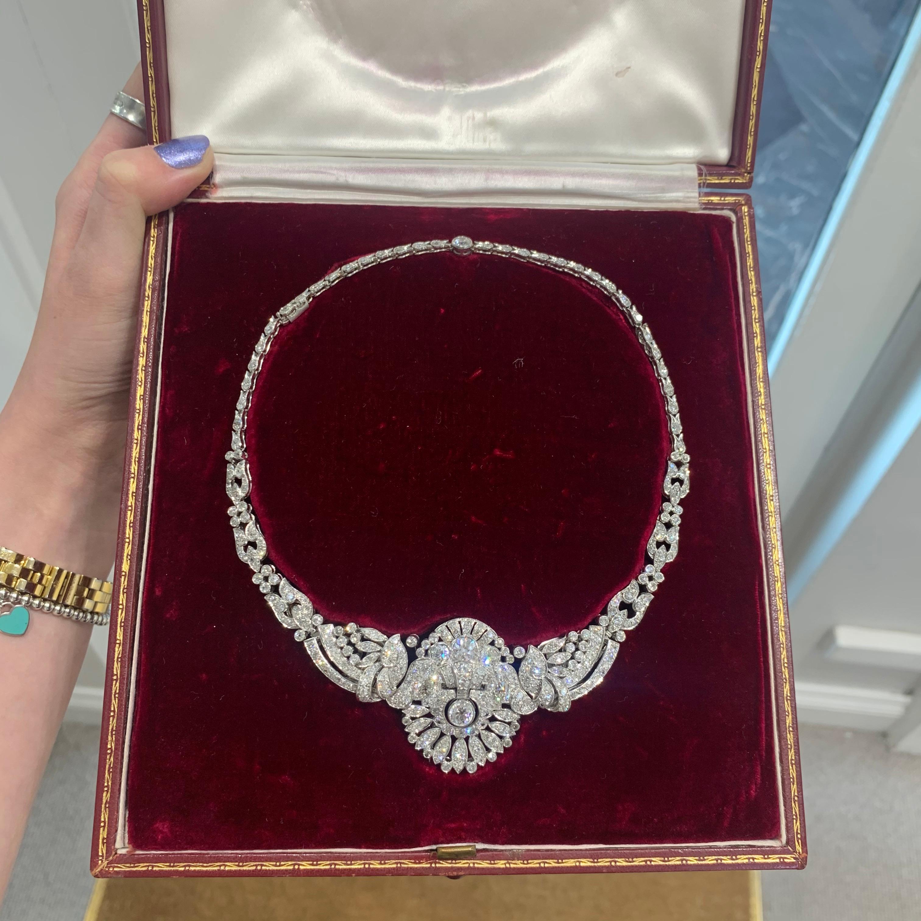 Art Deco Convertible Diamond Tiara in Platinum, Cased by Garrard 4