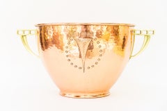 Art Deco copper and brass palm pott vienna around 1920s