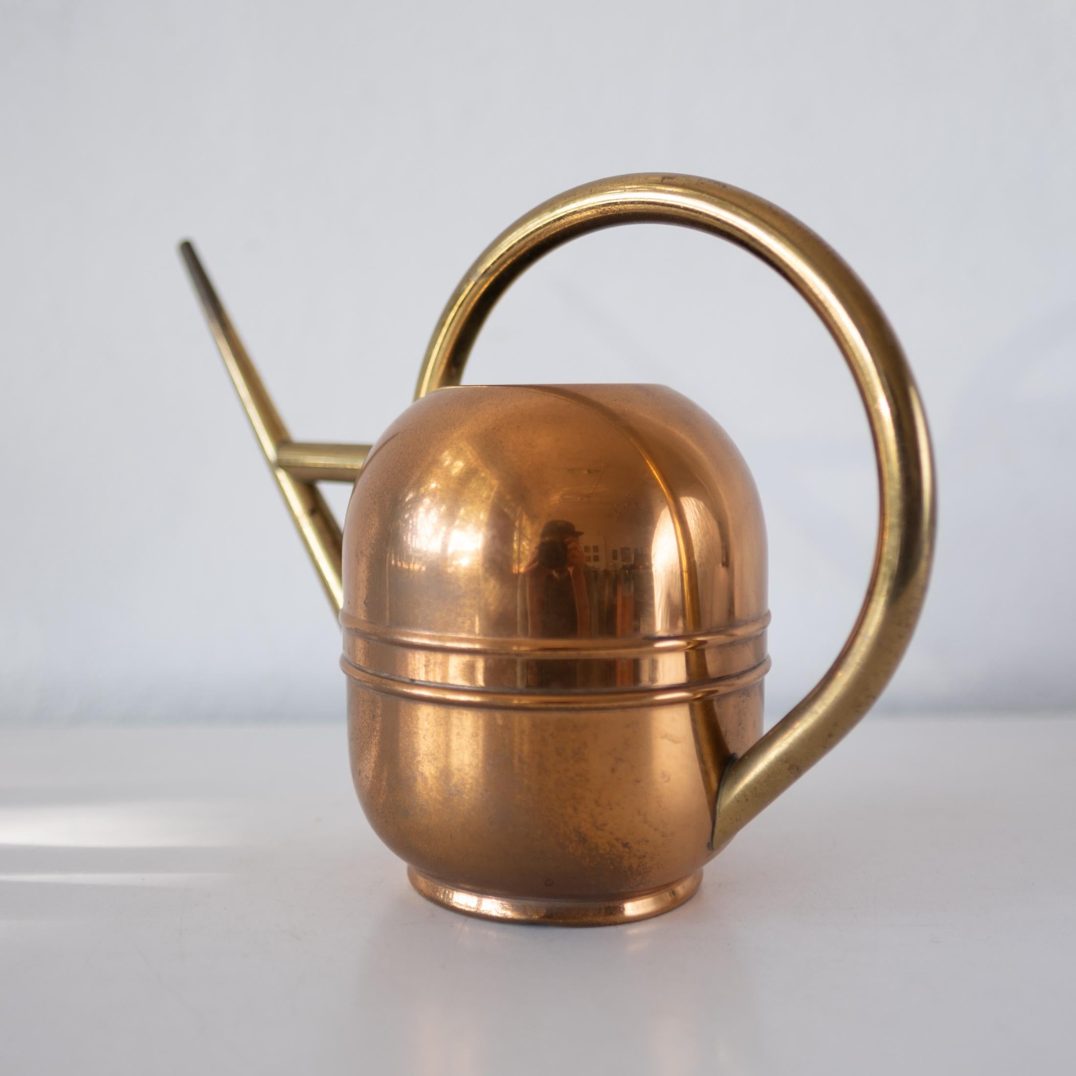 Mid-20th Century Art Deco Copper and Brass Watering Can by Chase