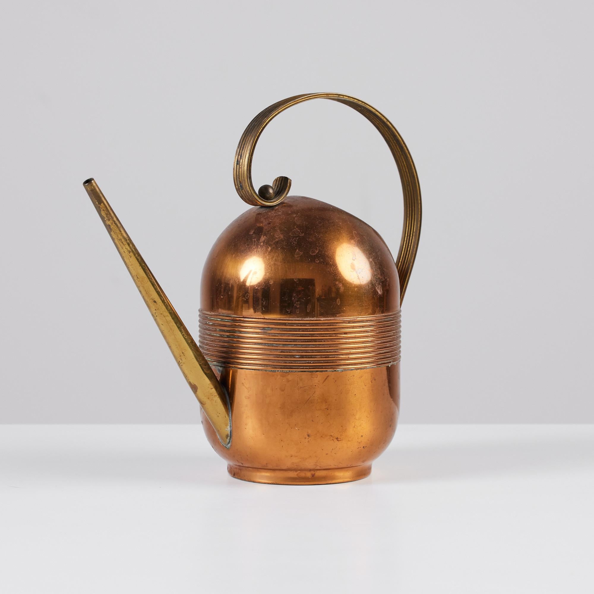 Mid-20th Century Art Deco Copper and Brass Watering Can by Chase